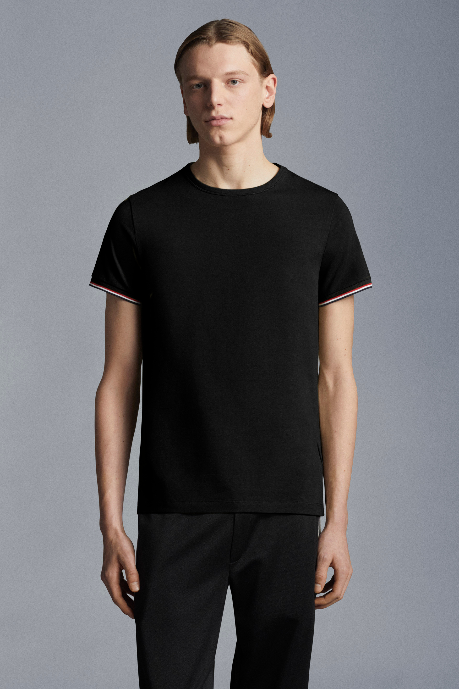 ブラック コットンTシャツ : Tシャツ＆ポロシャツ 向けの メンズ