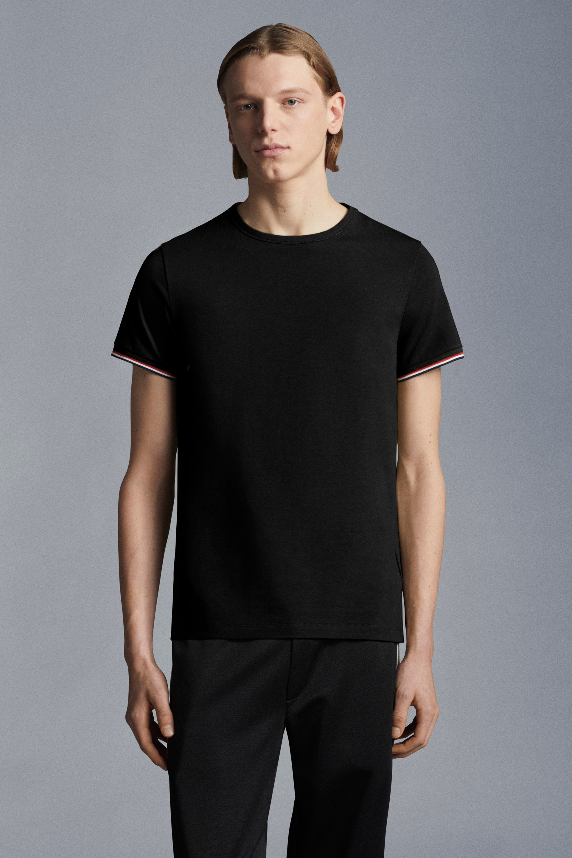 T-shirt Moncler Black size L International in Cotton - 21269471