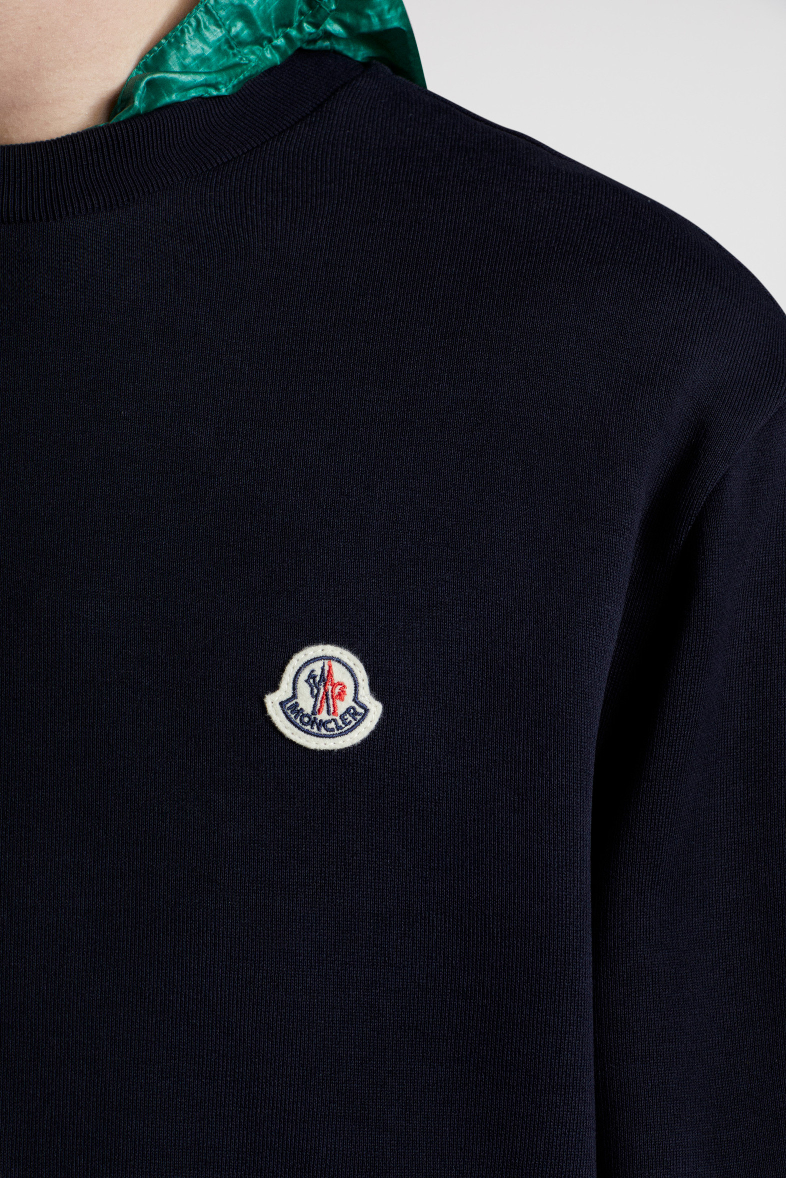 Night Blue Logo Patch Sweatshirt Sweatshirts for Men Moncler US