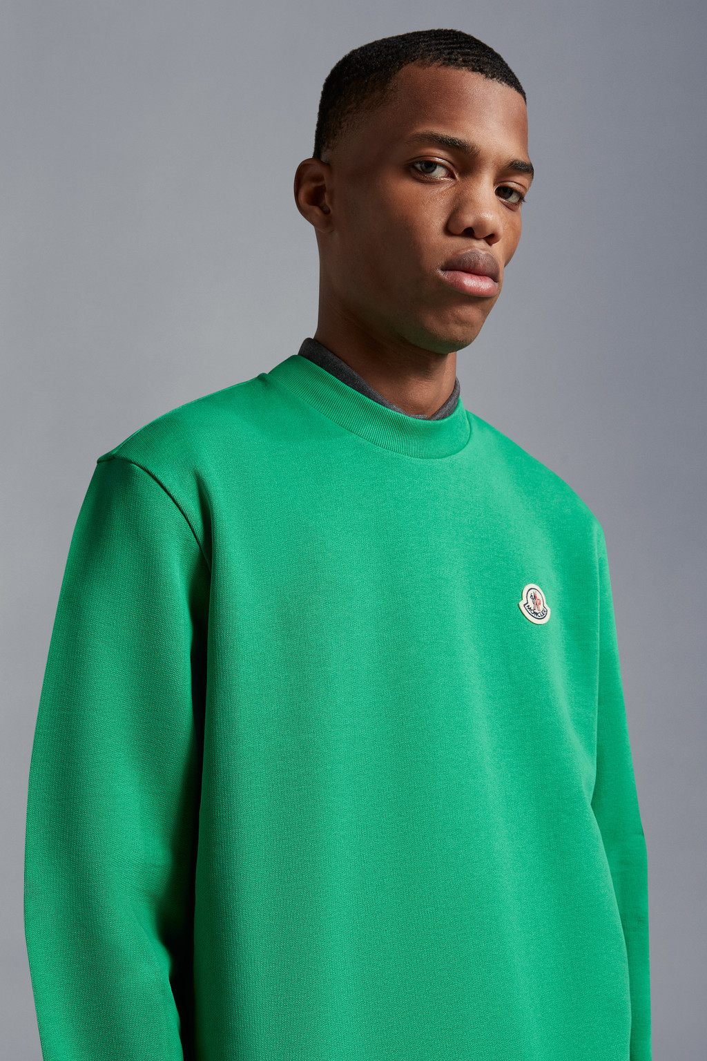 Green Logo Patch Sweatshirt Sweatshirts for Men Moncler FR