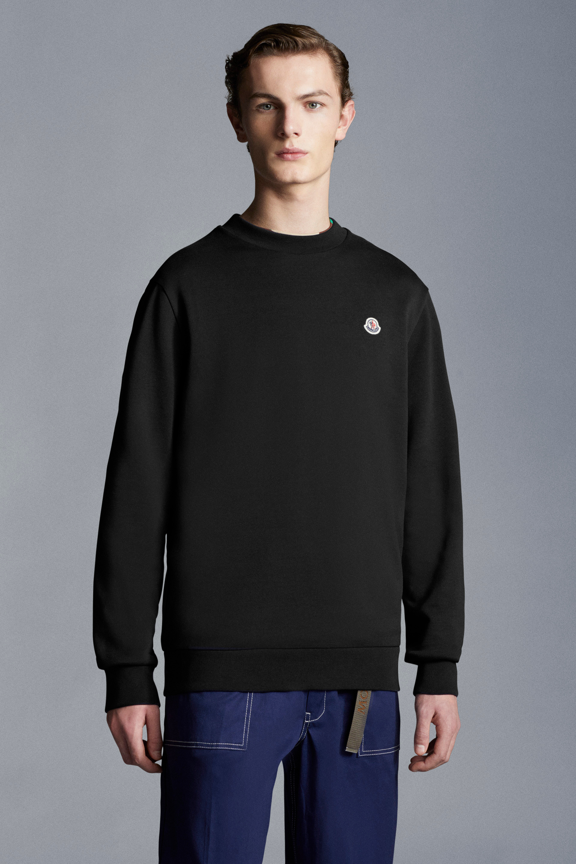 Moncler Logo Patch Sweatshirt Black Men's - US