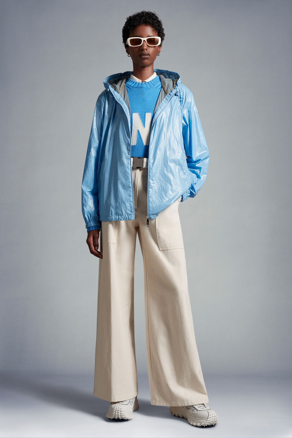 Light Blue Wuisse Hooded Jacket - Windbreakers & Raincoats for