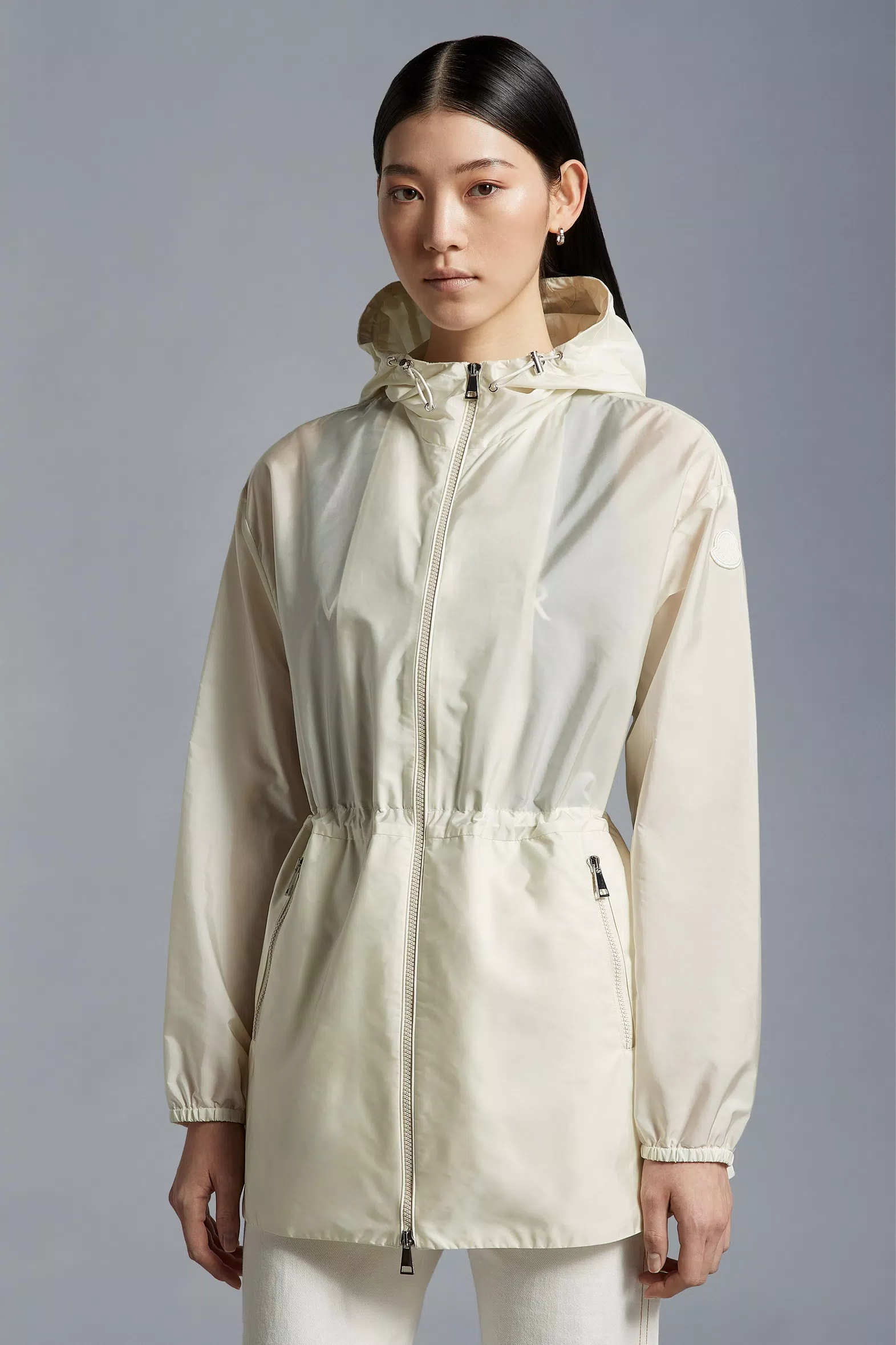 White Wete Hooded Jacket - Windbreakers & Raincoats for Women | Moncler US