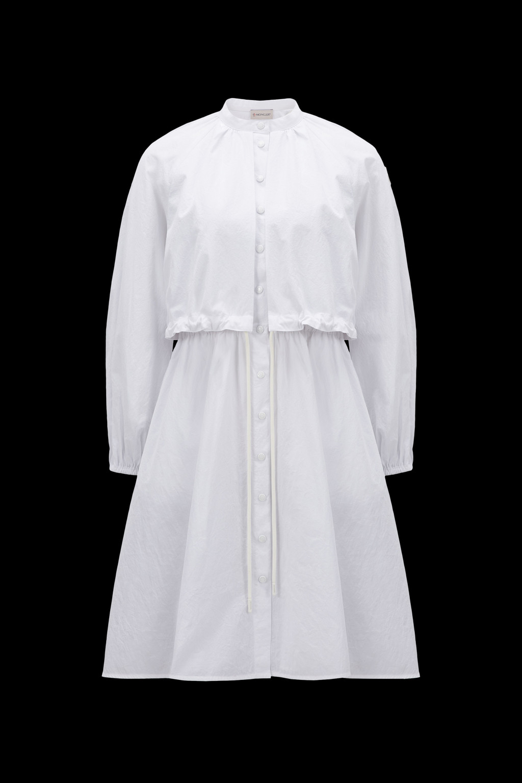 CD 25 Off-shoulder Shirt Dress Black White Cotton
