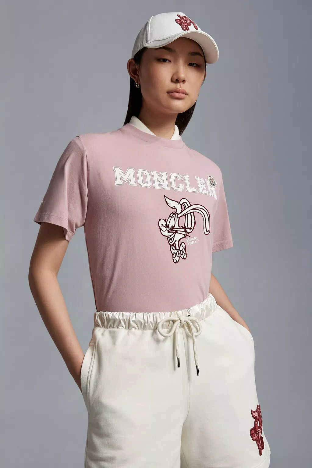 Pink and white moncler shirt Clearance