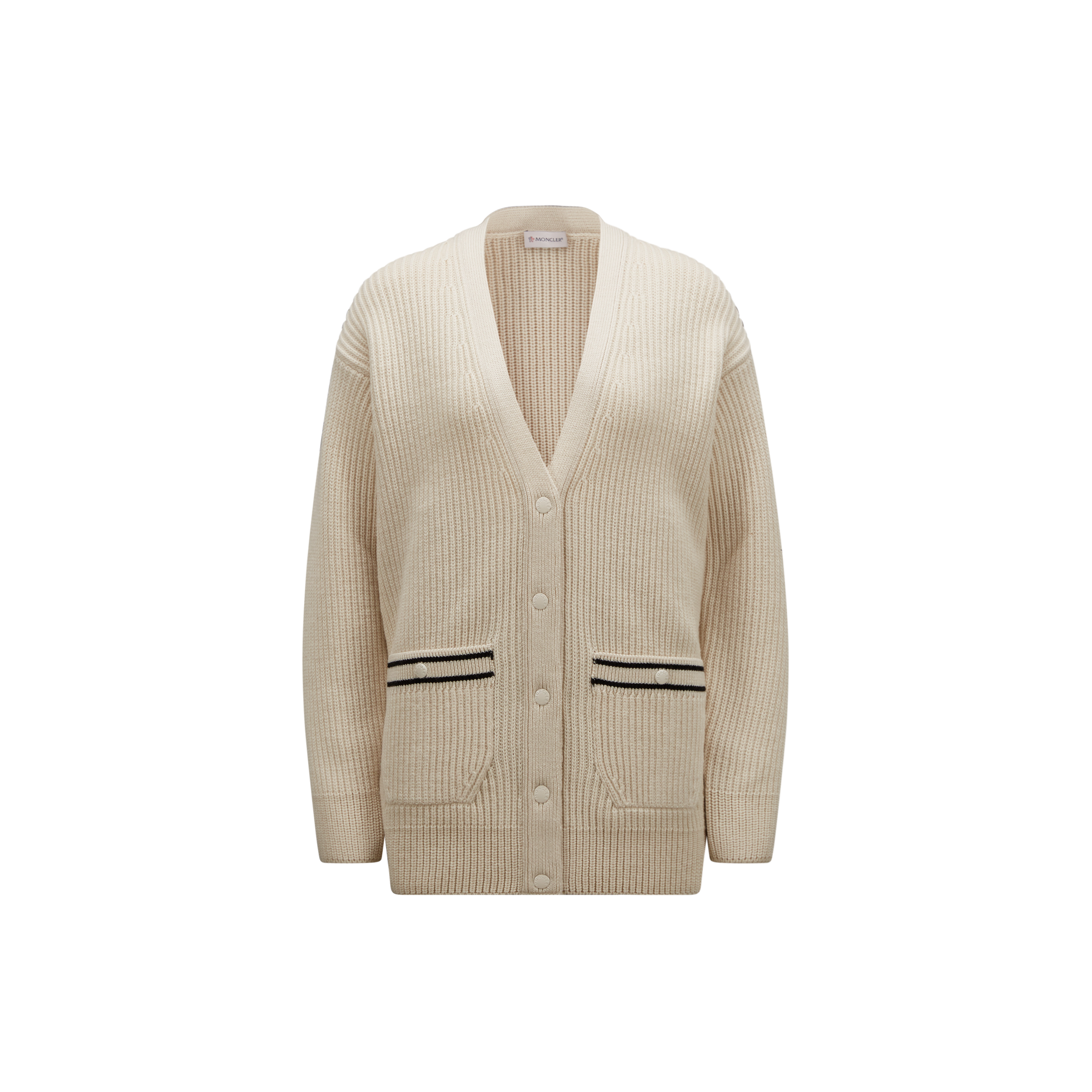 Moncler Collection Cardigan En Laine In Neutral