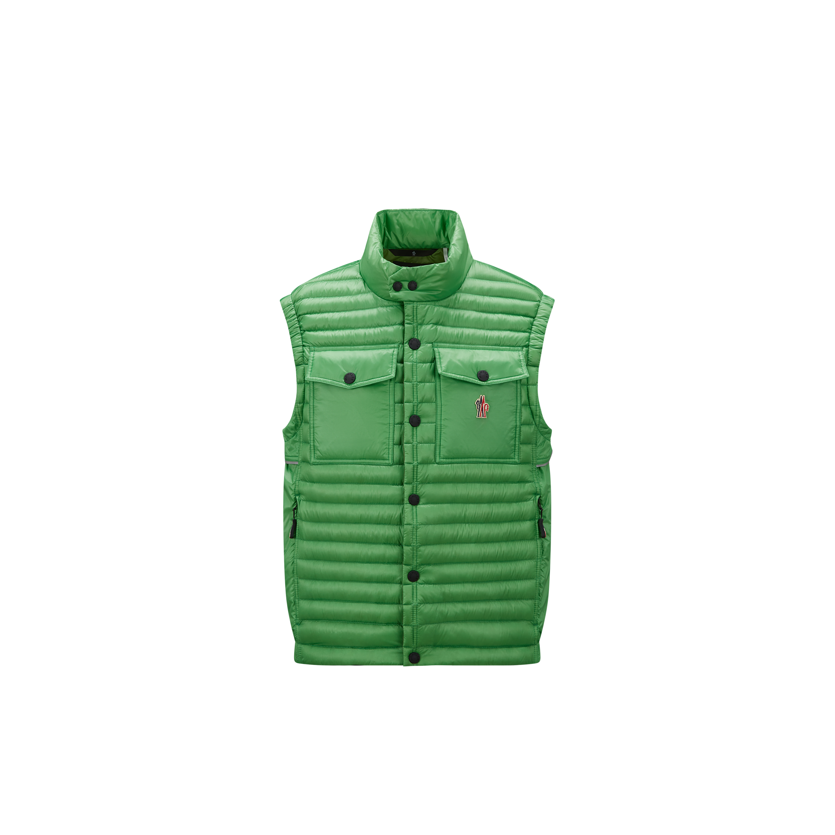 Moncler Ollon Recycled Micro Ripstop Down Vest In Green