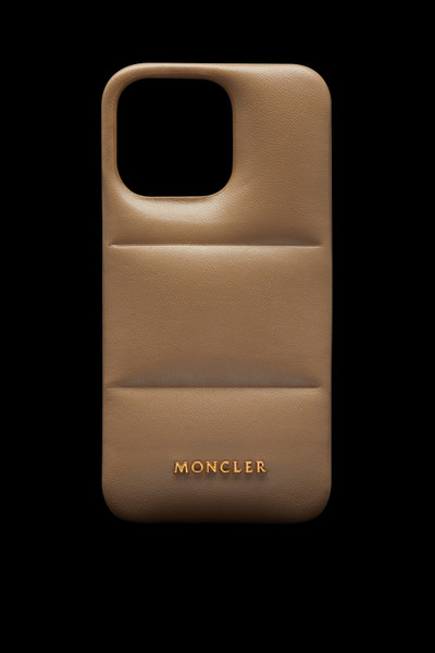 Camel Beige Quilted Leather Phone Case - Small Accessories for Women |  Moncler SK