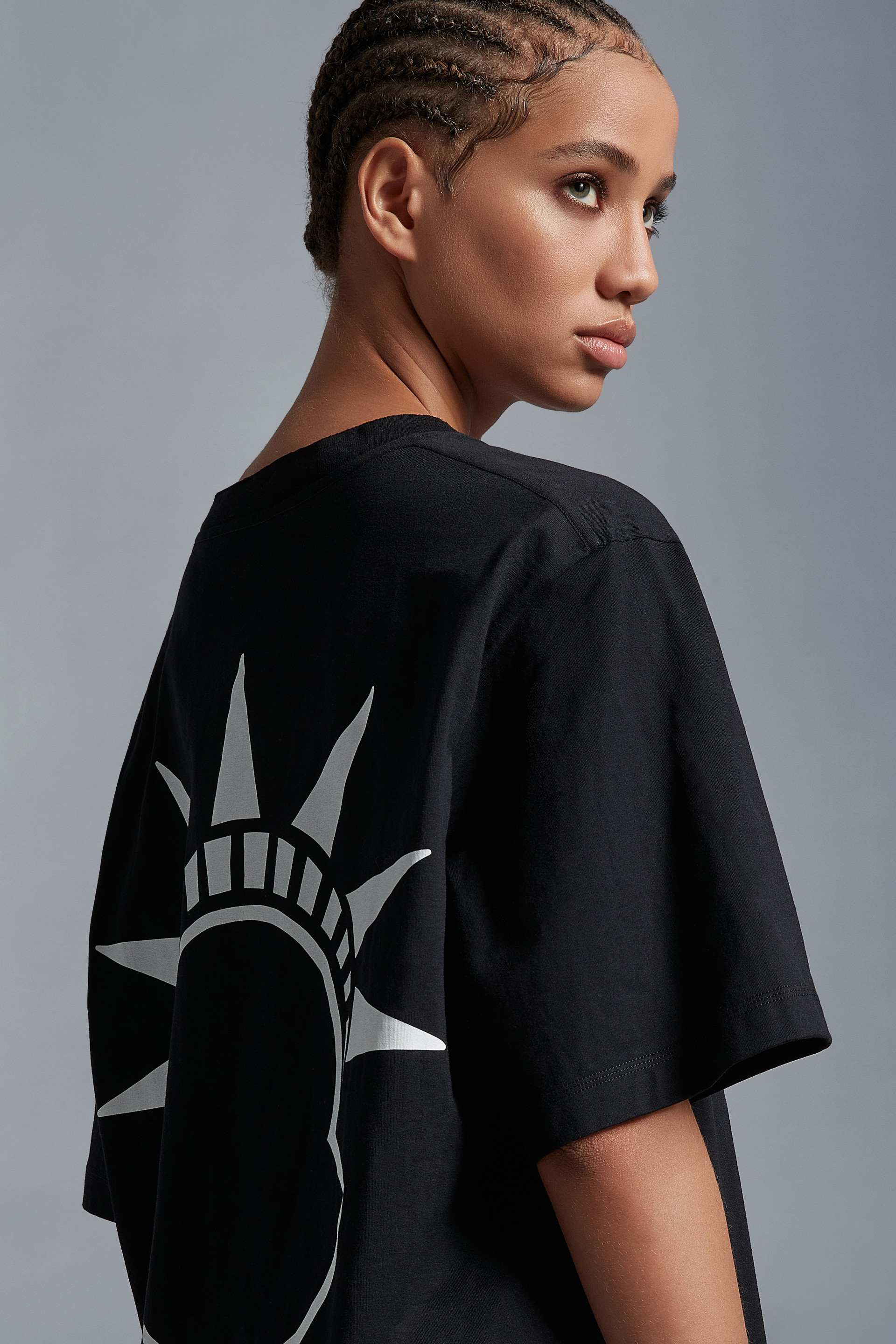 Black Printed Motif T-Shirt - Moncler x Alicia Keys for Genius