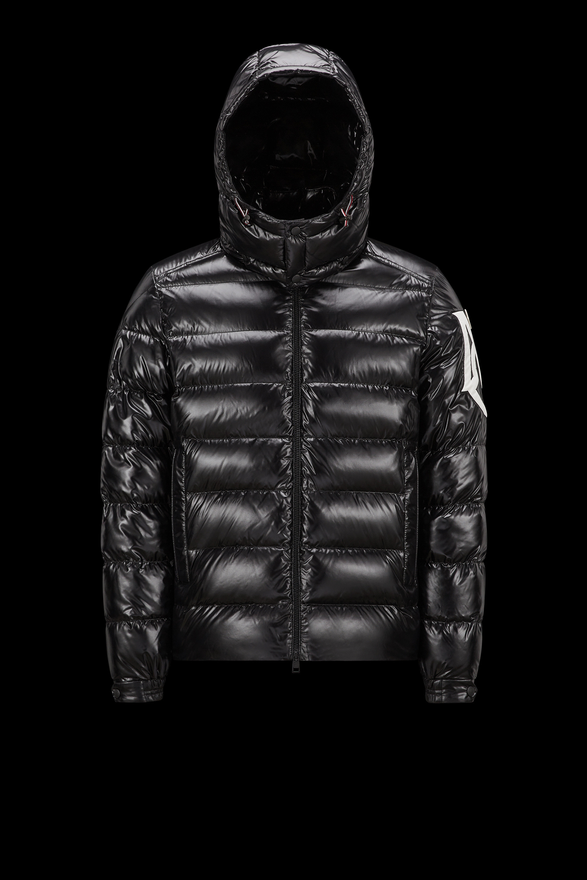 Mens moncler coat on sale black