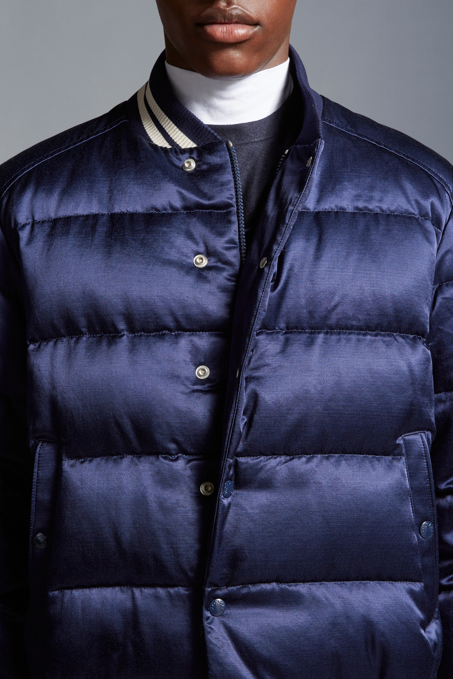Navy Blue Dives Down Bomber Jacket Short Down Jackets for Men