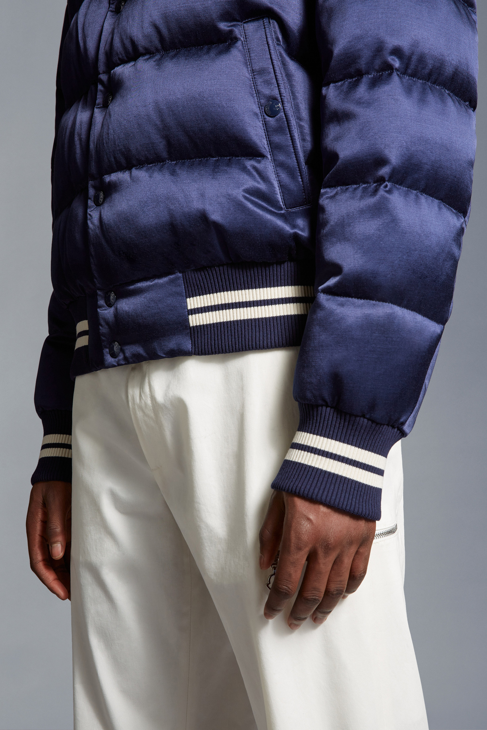 Navy Blue Dives Down Bomber Jacket Short Down Jackets for Men