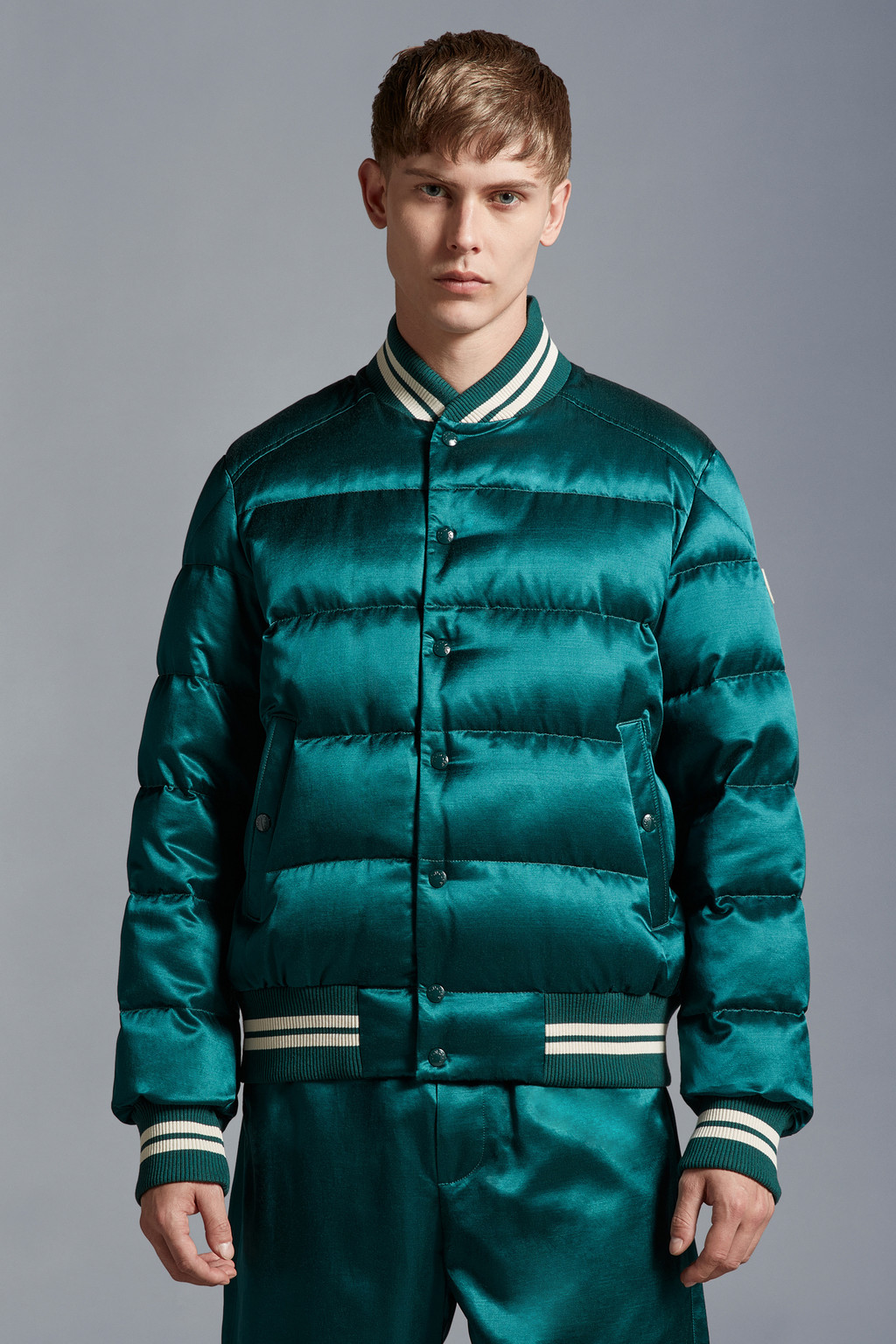 Emerald Green Dives Down Bomber Jacket Short Down Jackets for Men