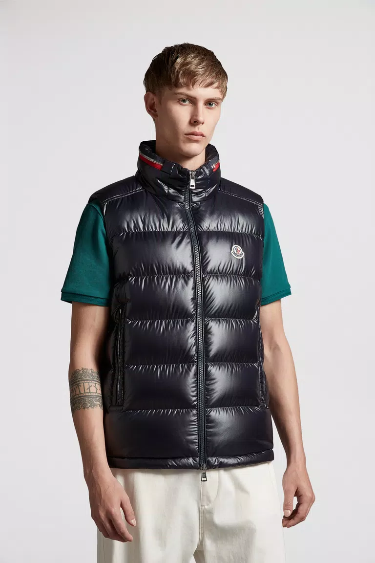 Ouse Down Vest by Moncler, eco-friendly and stylish down vest for men.