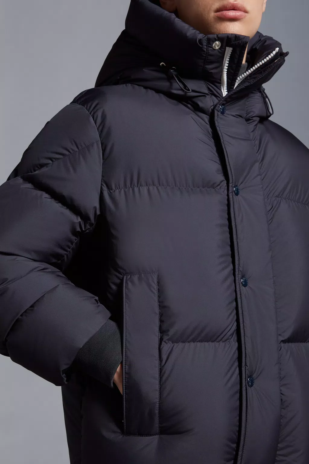 Navy Blue Risler Short Down Jacket - Short Down Jackets for Men ...
