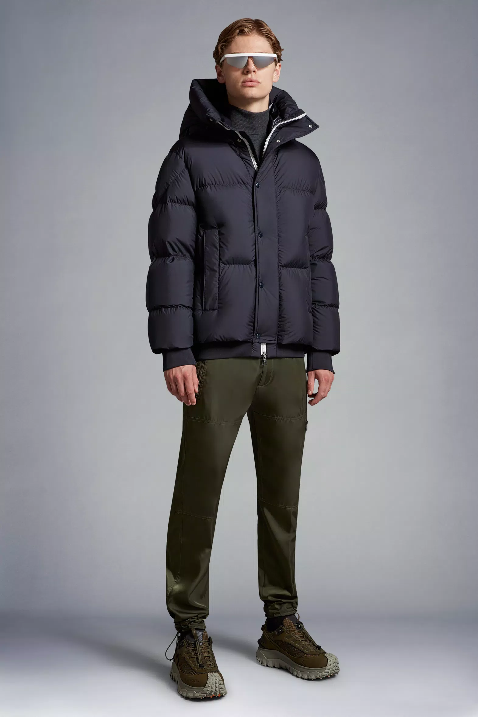 Navy Blue Risler Short Down Jacket - Short Down Jackets for Men ...