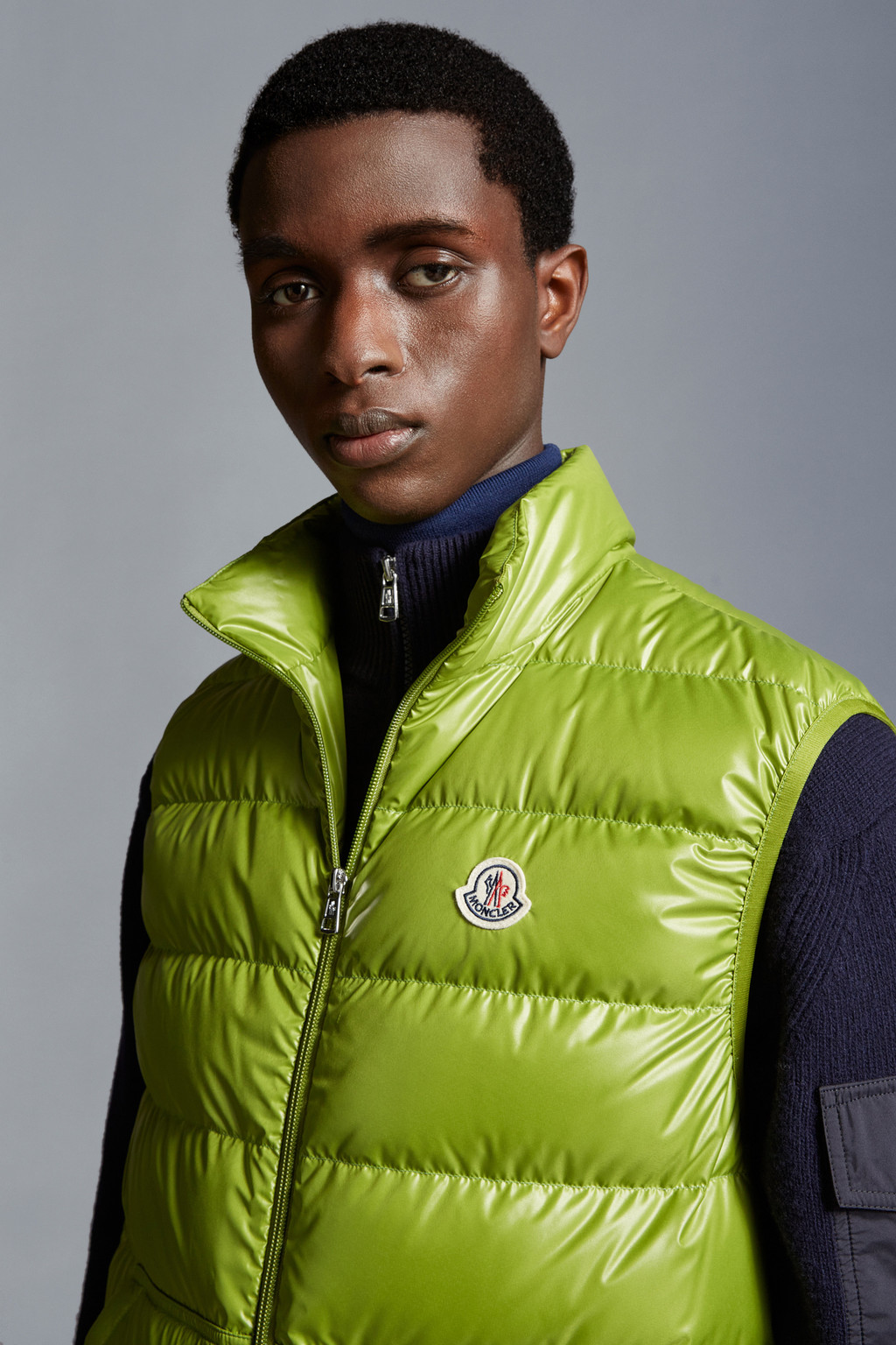 Leaf Green Aube Down Vest Vests for Men Moncler CA