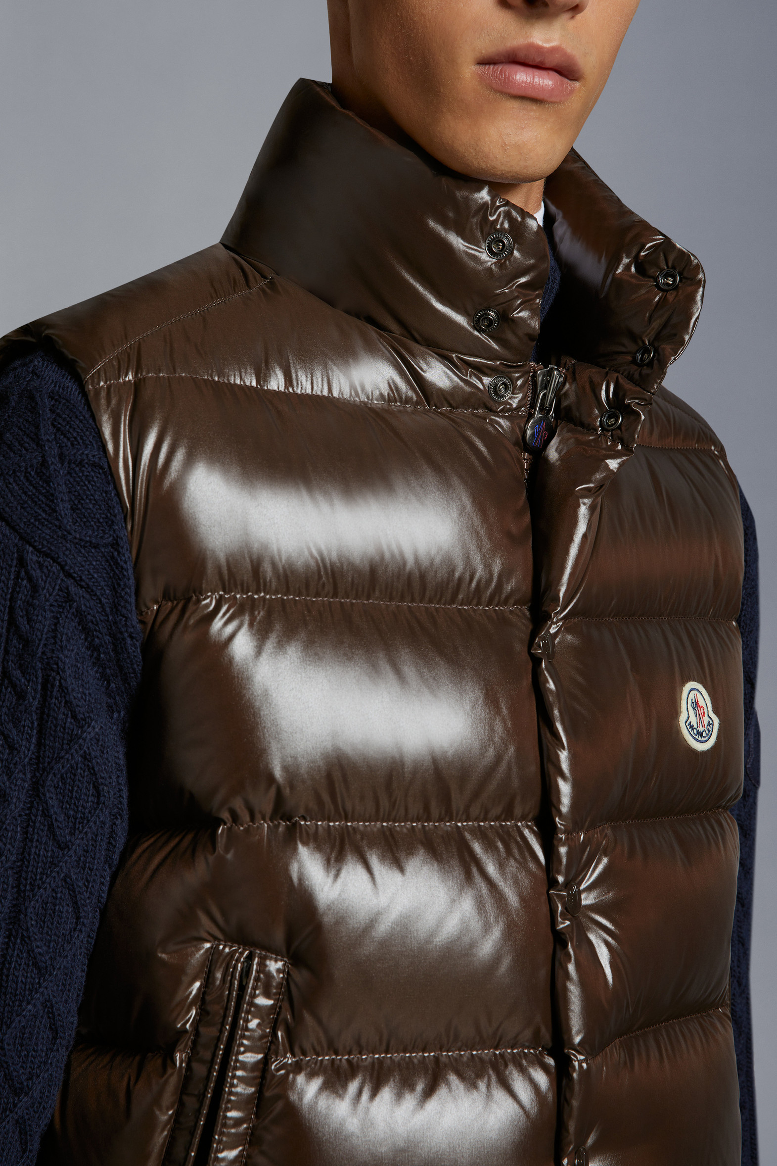 Brown Moncler Vest Moncler Grenoble Ollon Ripstop Down Gilet Brown