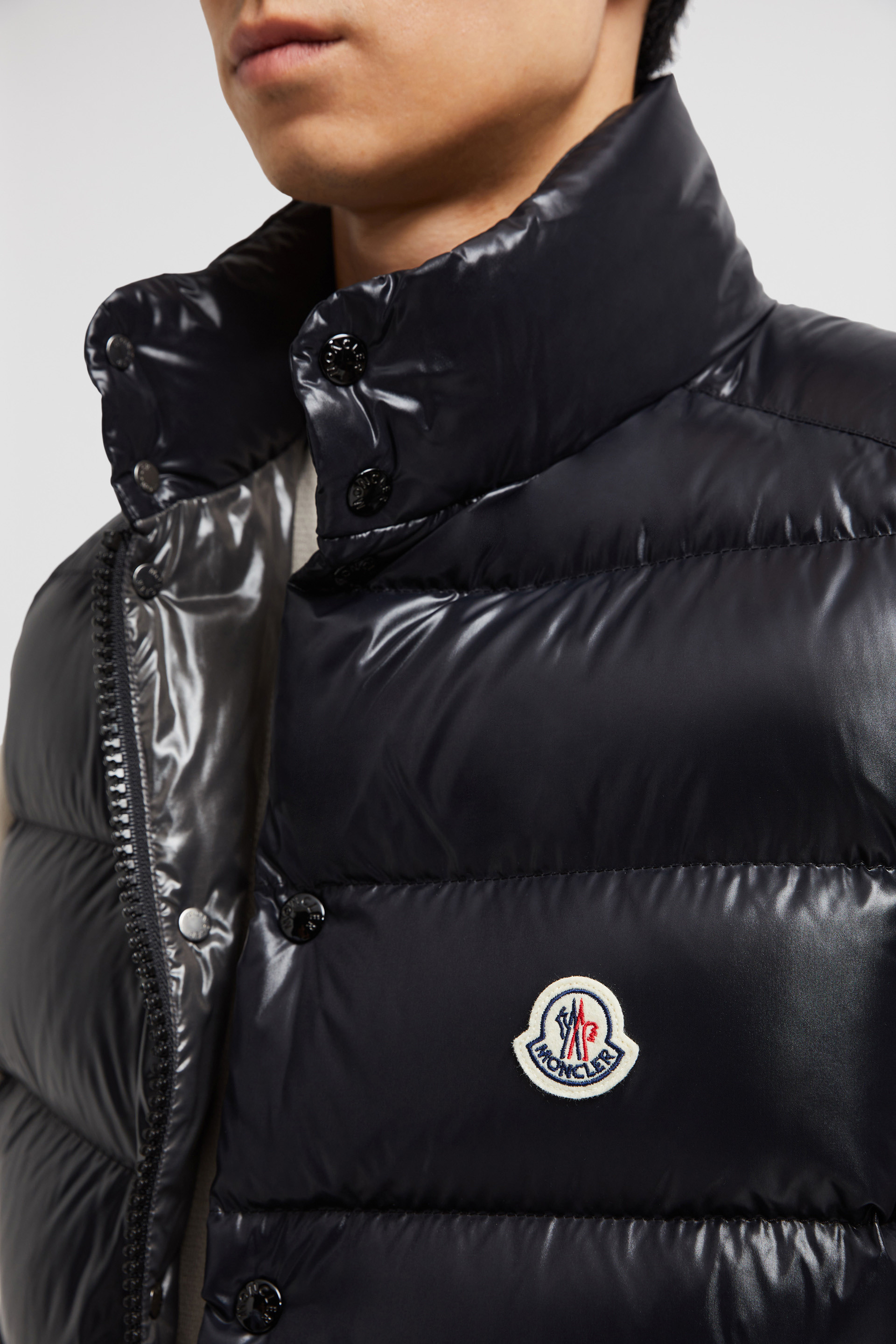 Mens moncler gilet black hotsell