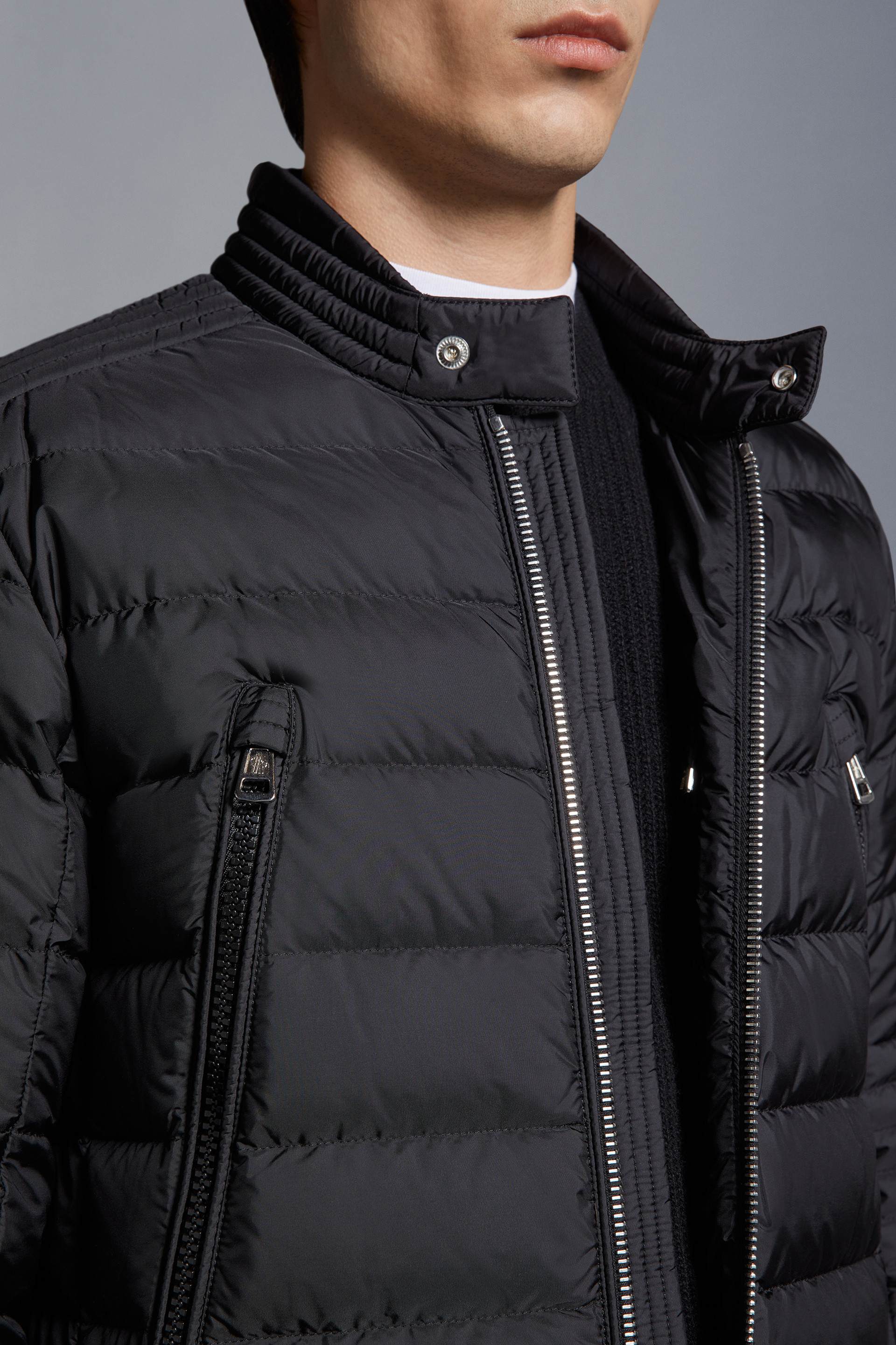 Black Amiot Short Down Jacket Short Down Jackets for Men