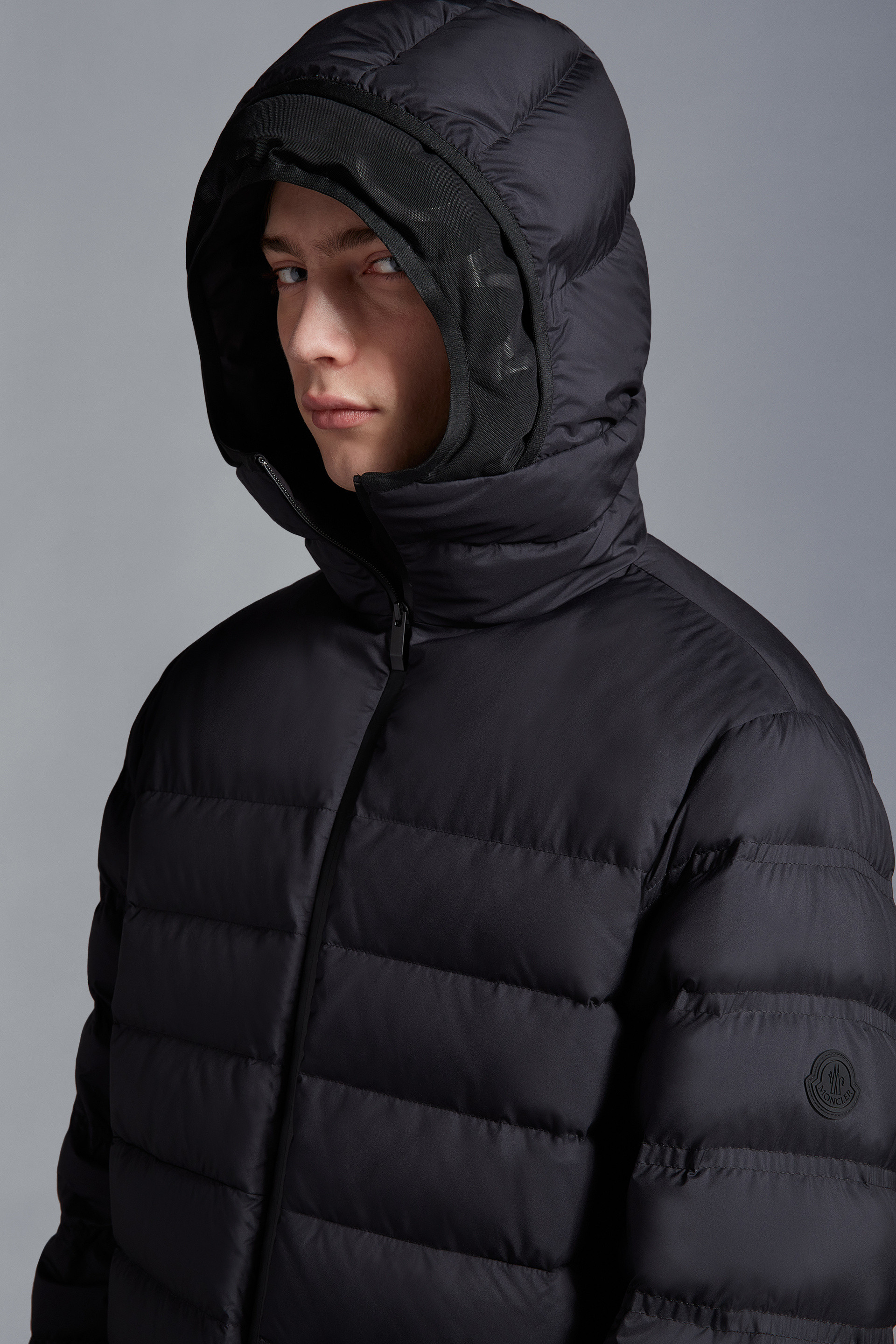 Black Arroux Short Down Jacket Short Down Jackets for Men