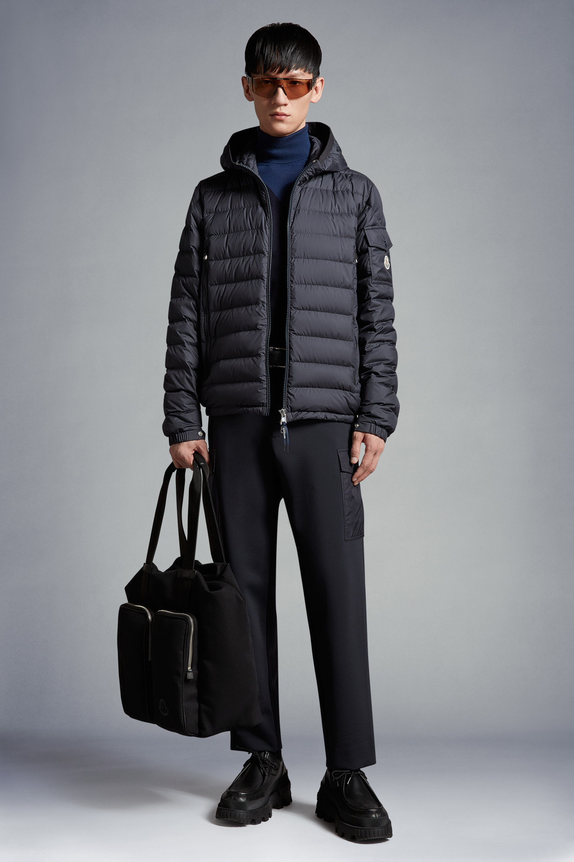 Navy Blue Galion Short Down Jacket - Short Down Jackets for Men ...