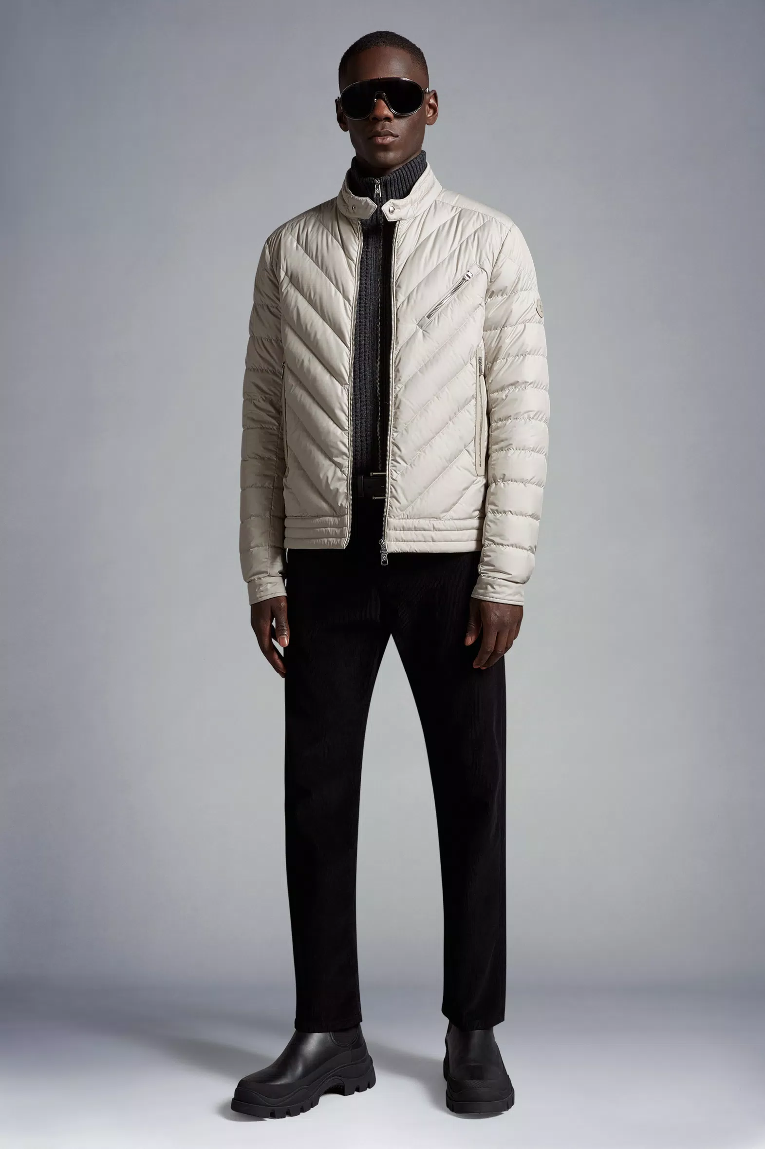 Beige Tajuna Short Down Jacket - Short Down Jackets for Men | Moncler IT