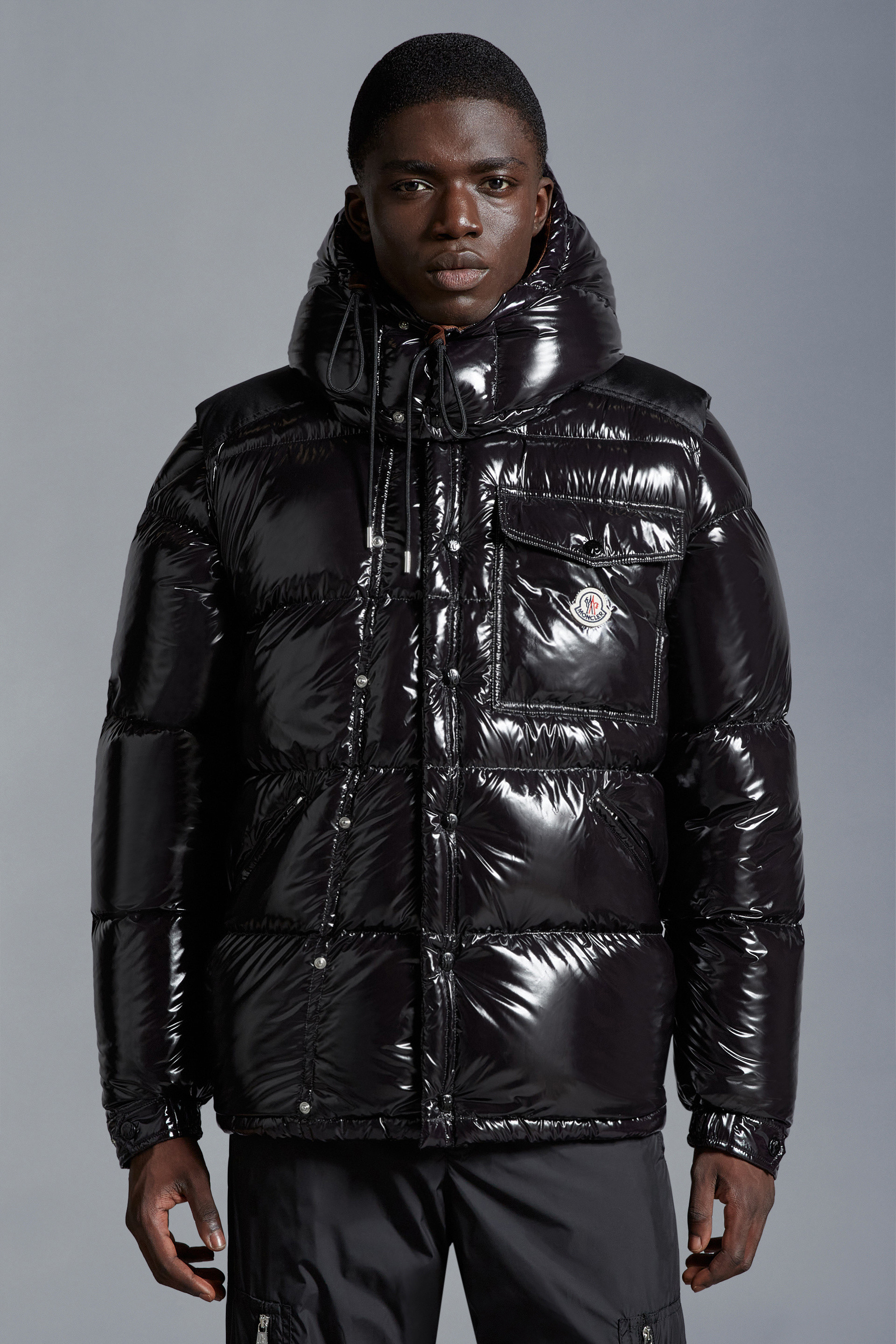 Moncler black on sale jacket men