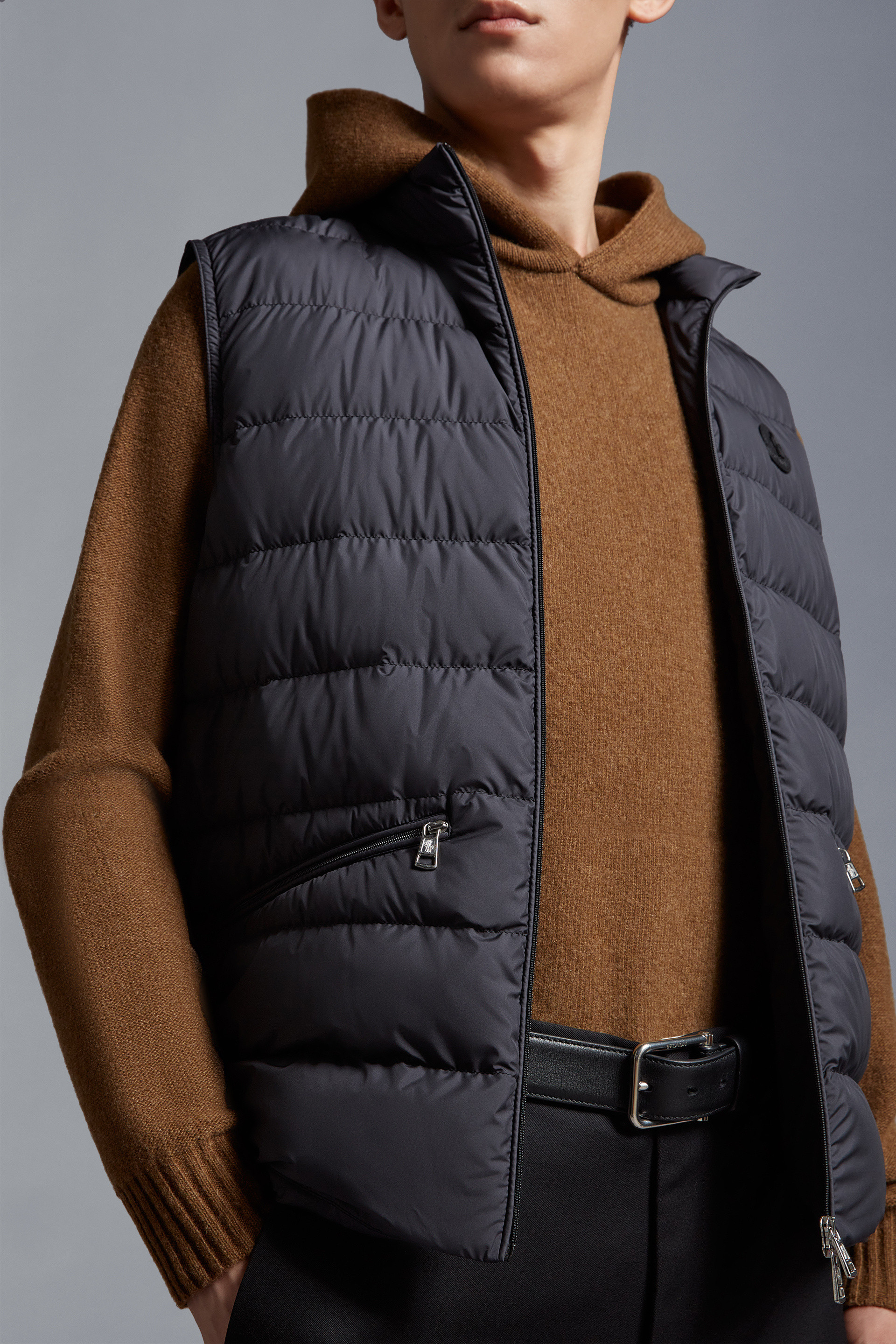 Black Treompan Down Vest - Vests for Men | Moncler US