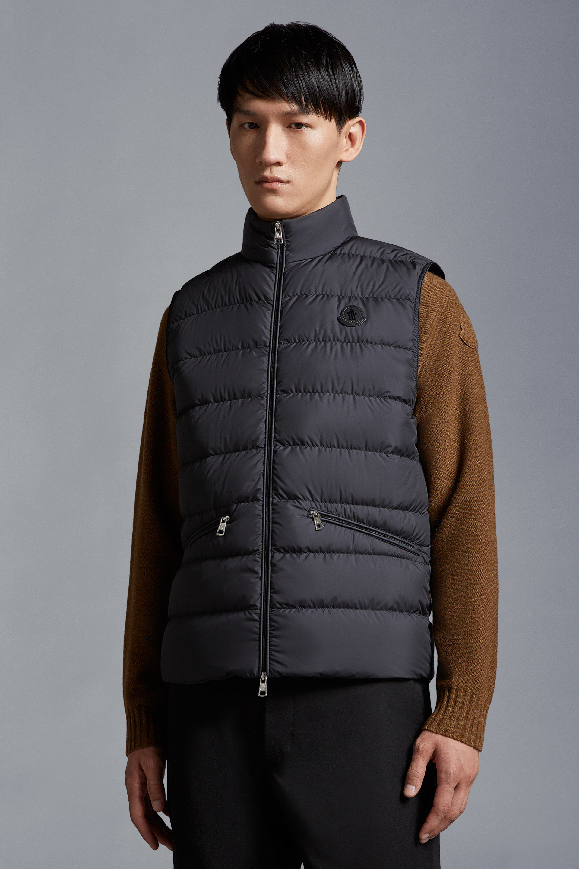 Black Treompan Down Vest - Vests for Men | Moncler US