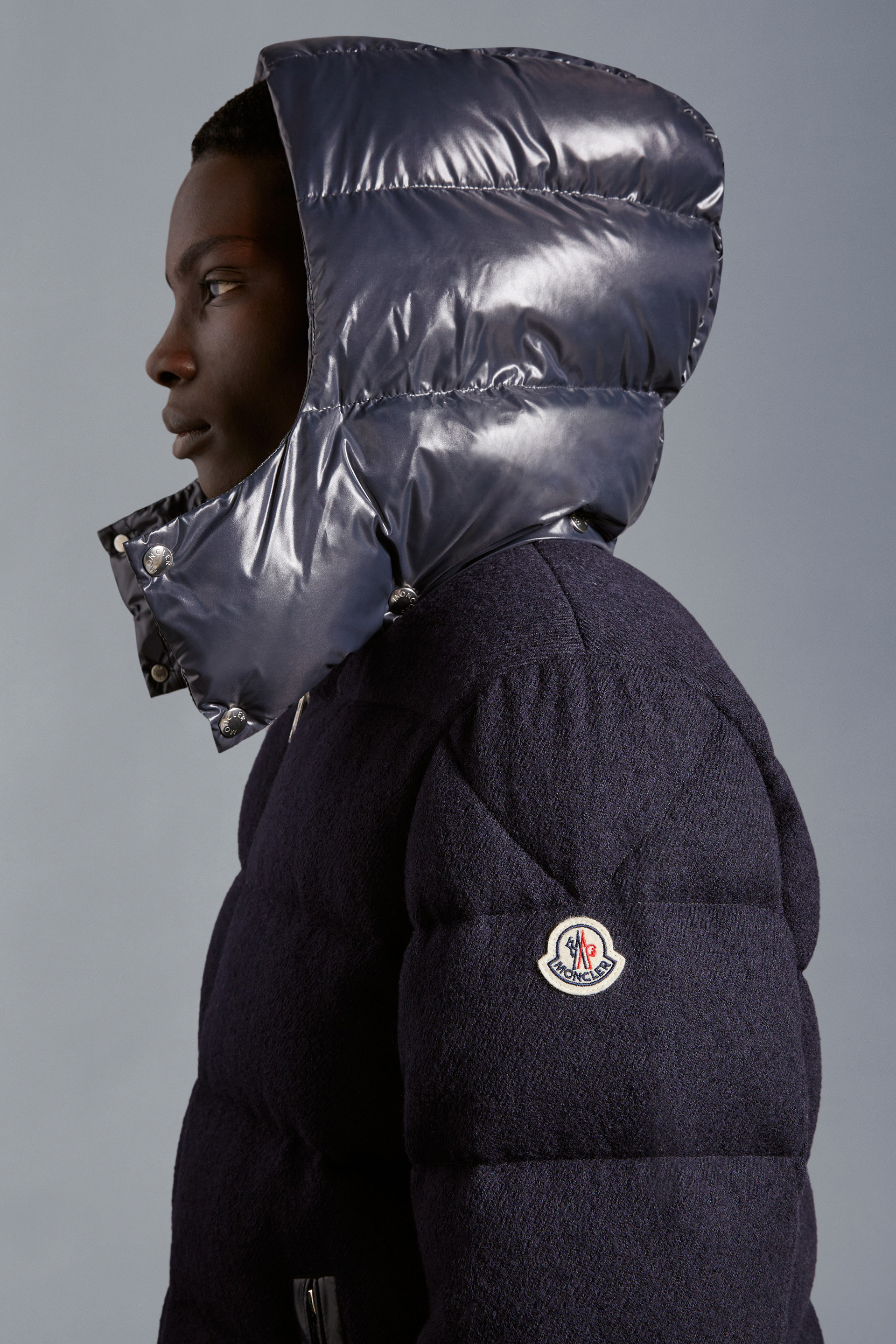 MONCLER MONTGENEVRE Classic Classic 100% Virgin wool Grey Short Down Jacket  Montgenevre