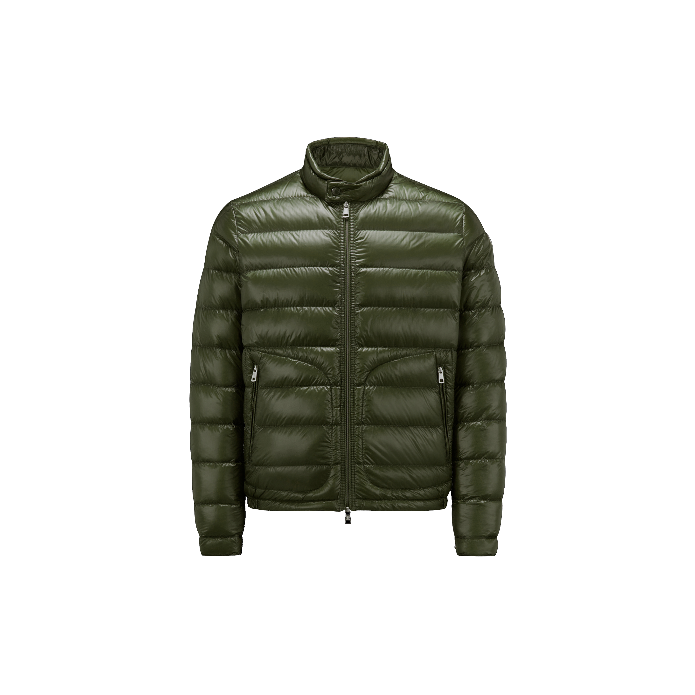 Moncler Collection Acorus Short Down Jacket Green In Vert