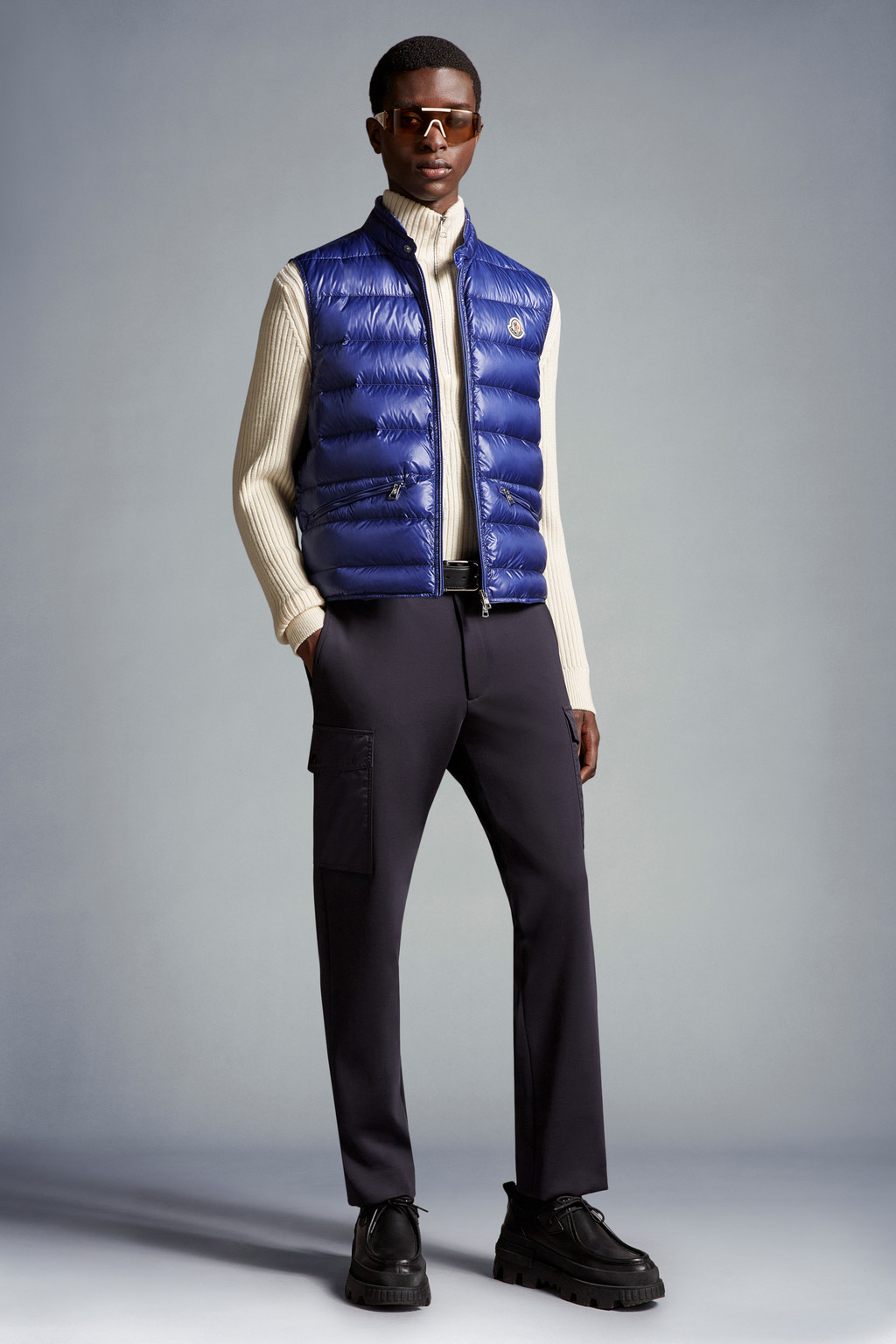 Navy moncler cheap vest