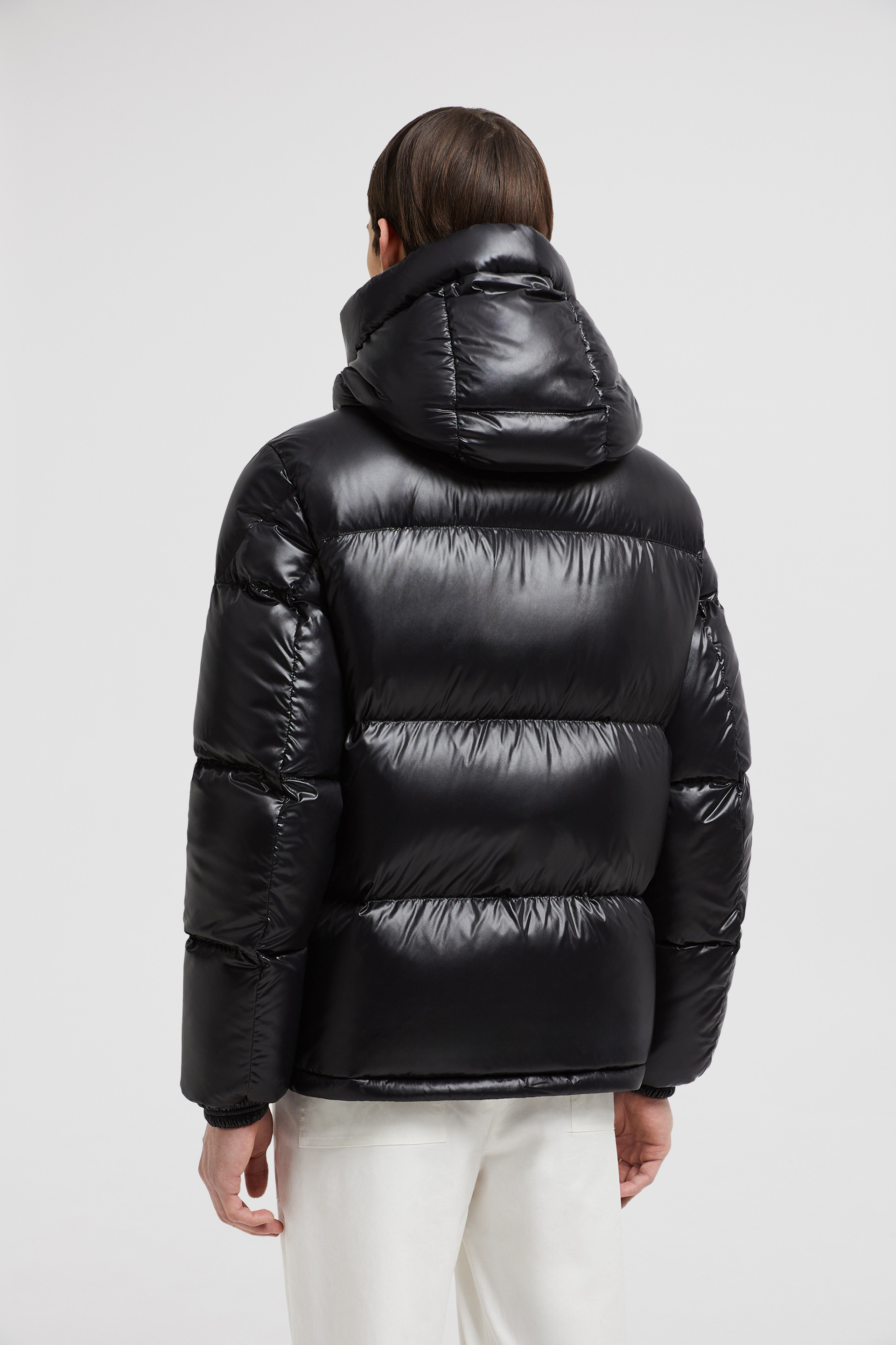 Moncler shiny black jacket hot sale mens