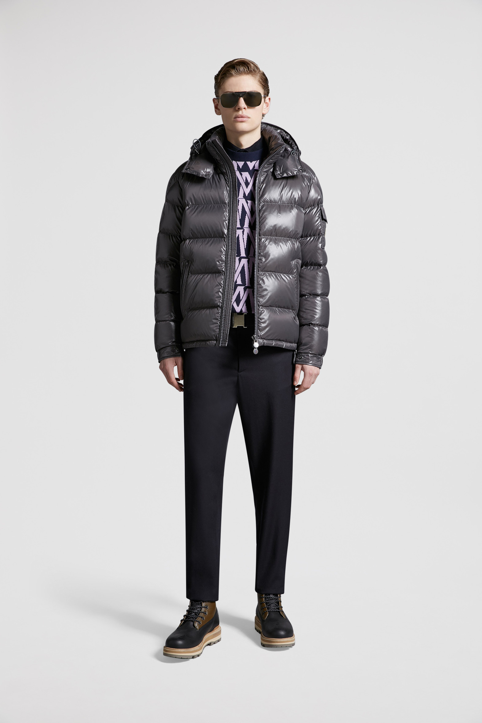 Dark Gray Moncler Maya Short Down Jacket Short Down Jackets for Men Moncler LT