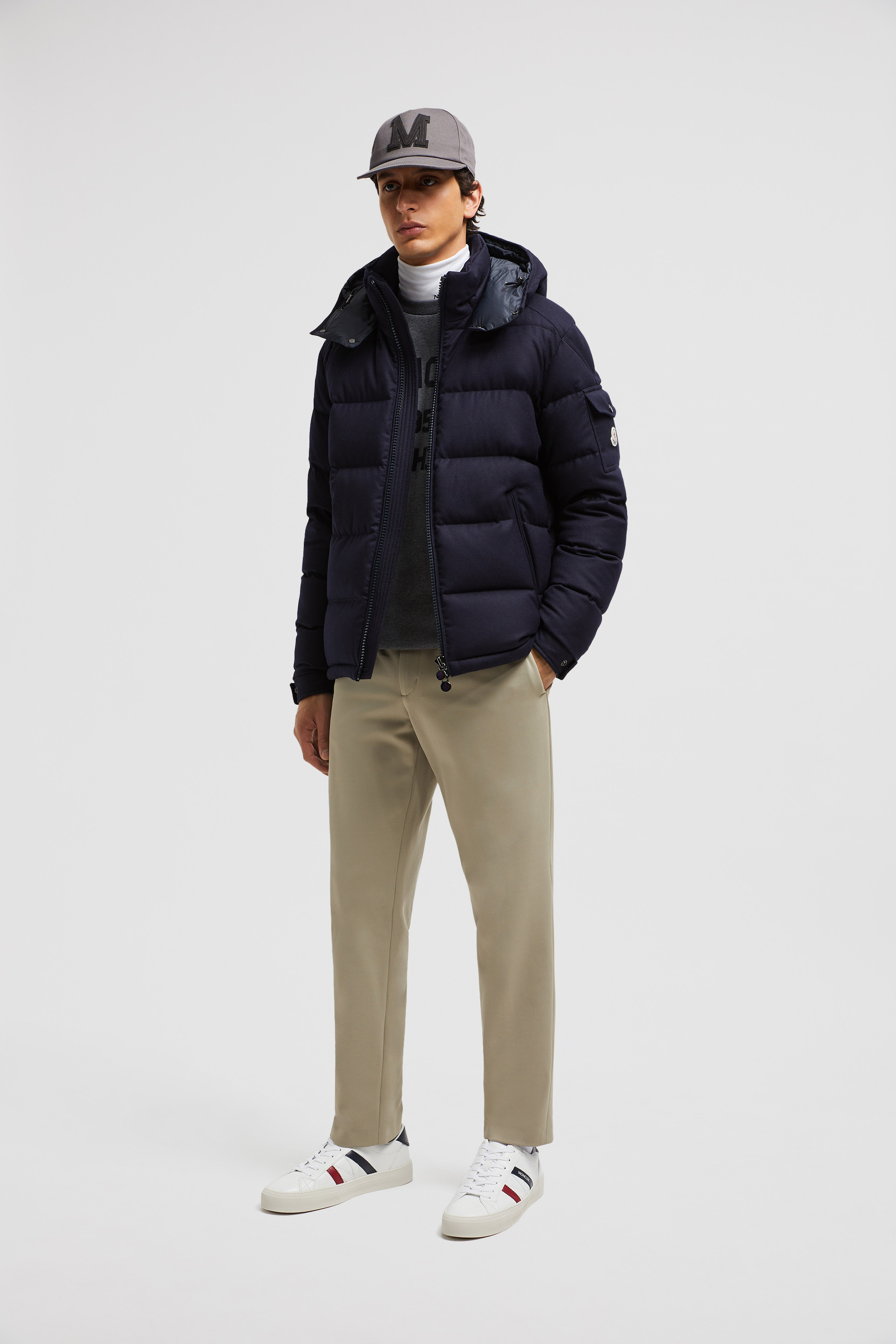 Moncler short on sale down jacket