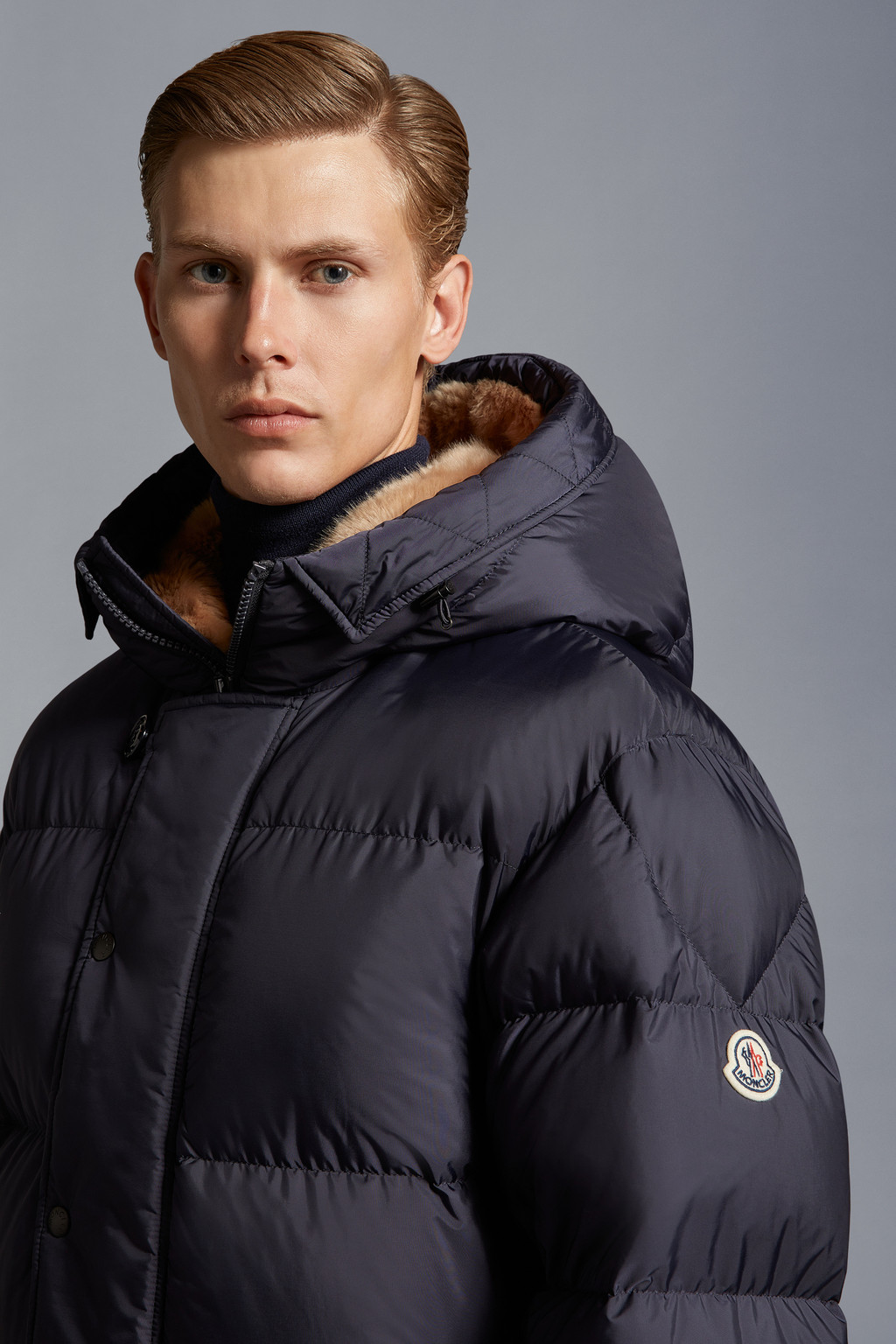 Night Blue Alagon Long Down Jacket Long Down Jackets for Men Moncler DE