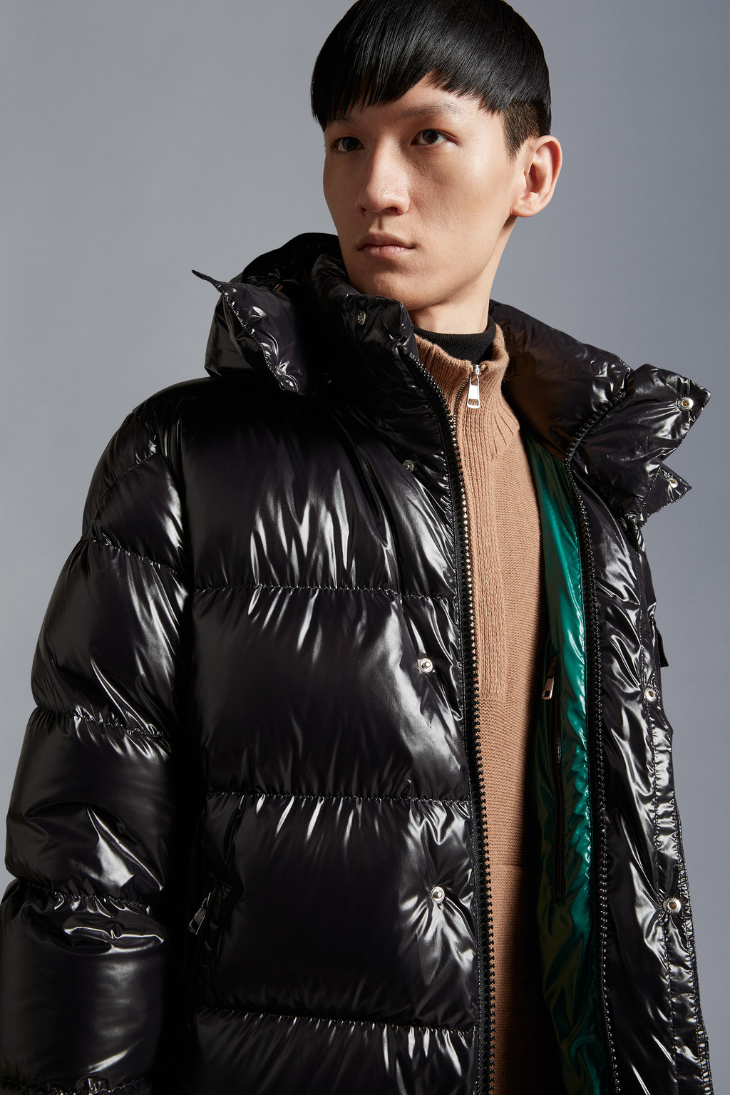 Black Hanoverian Long Down Jacket Long Down Jackets for Men Moncler US