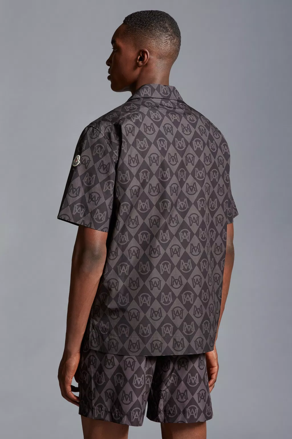 Black & Grey Monogram Print Shirt - Polos & T-shirts for Men | Moncler US