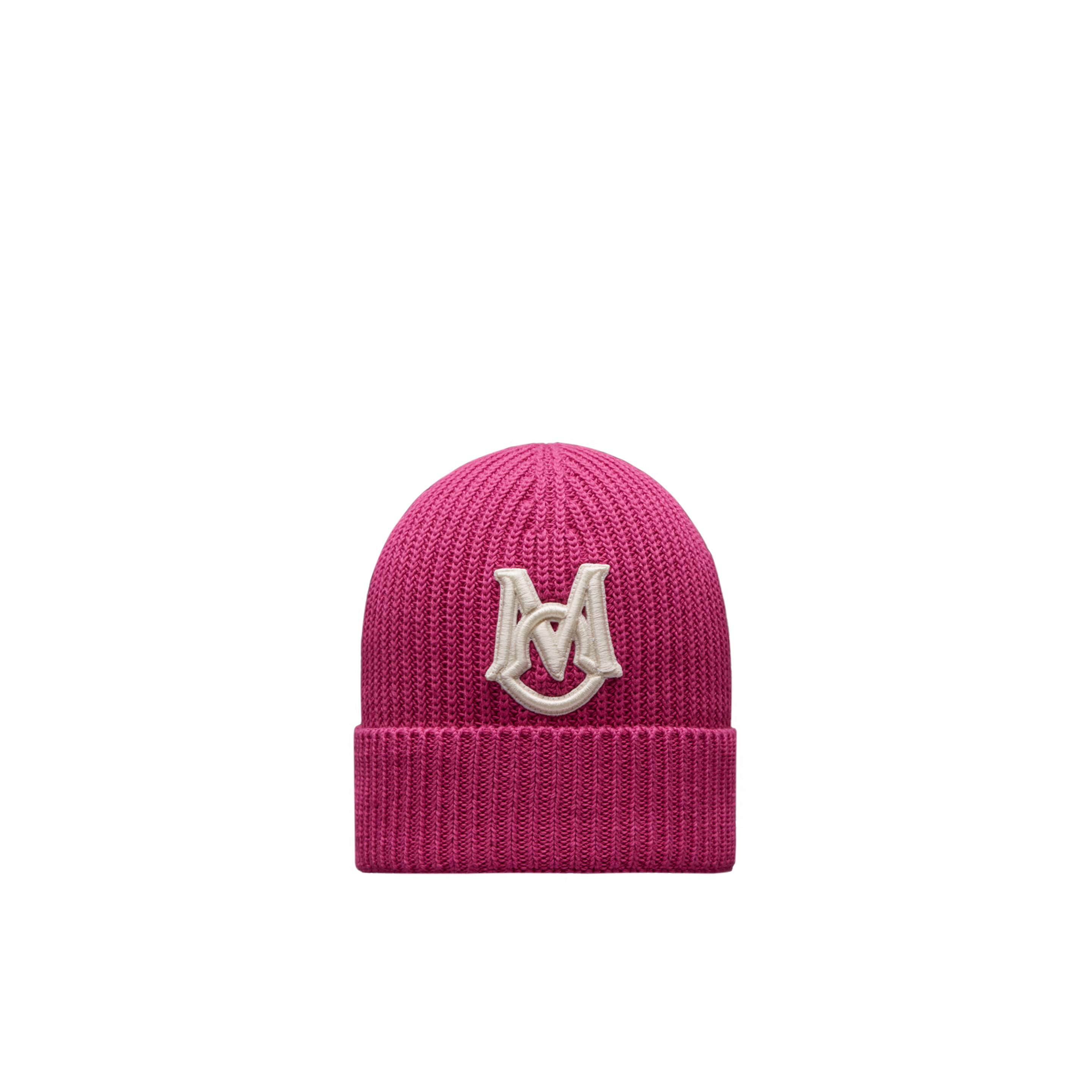 Moncler Collection Embroidered Monogram Beanie Pink In Rose