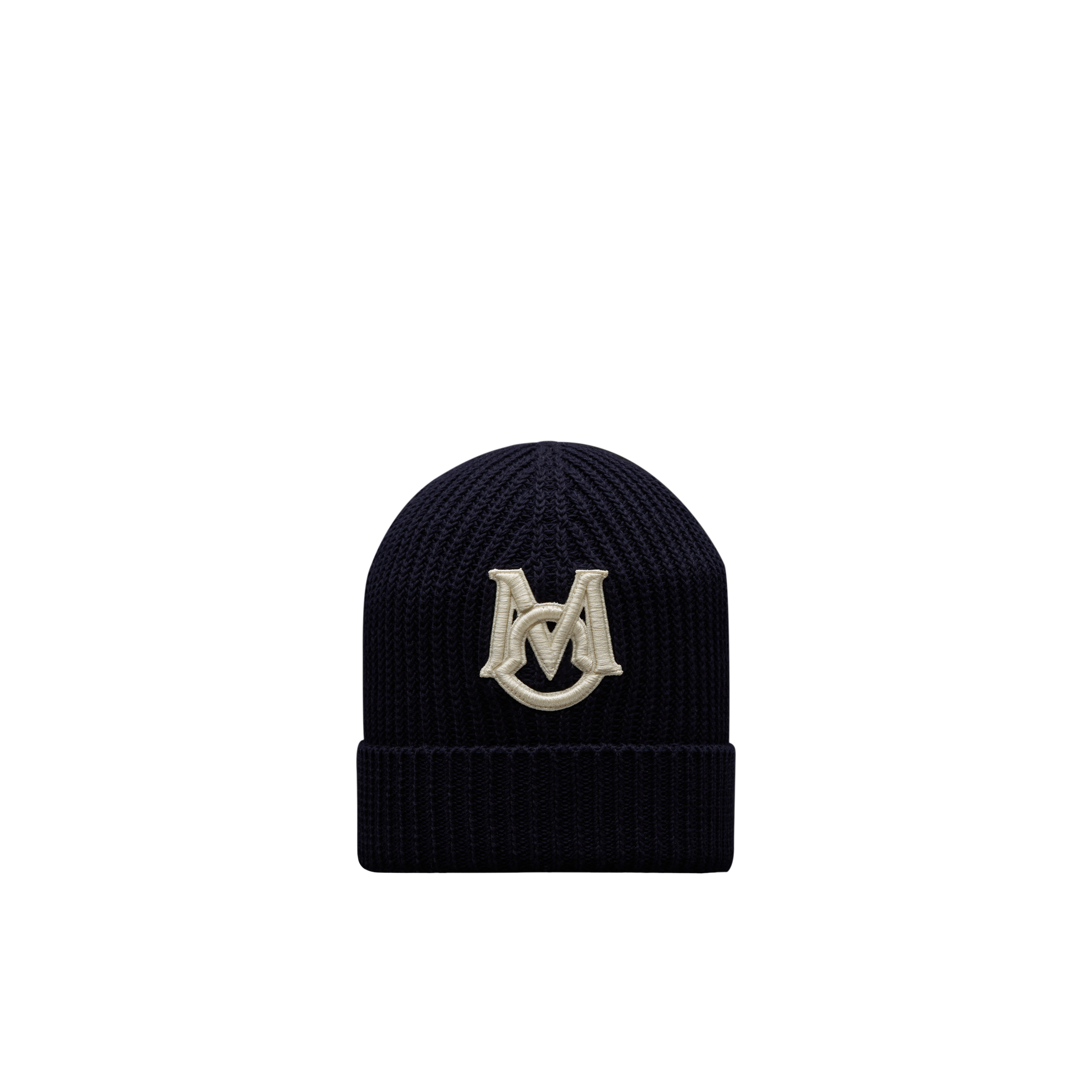Moncler Collection Embroidered Monogram Beanie Blue In Bleu