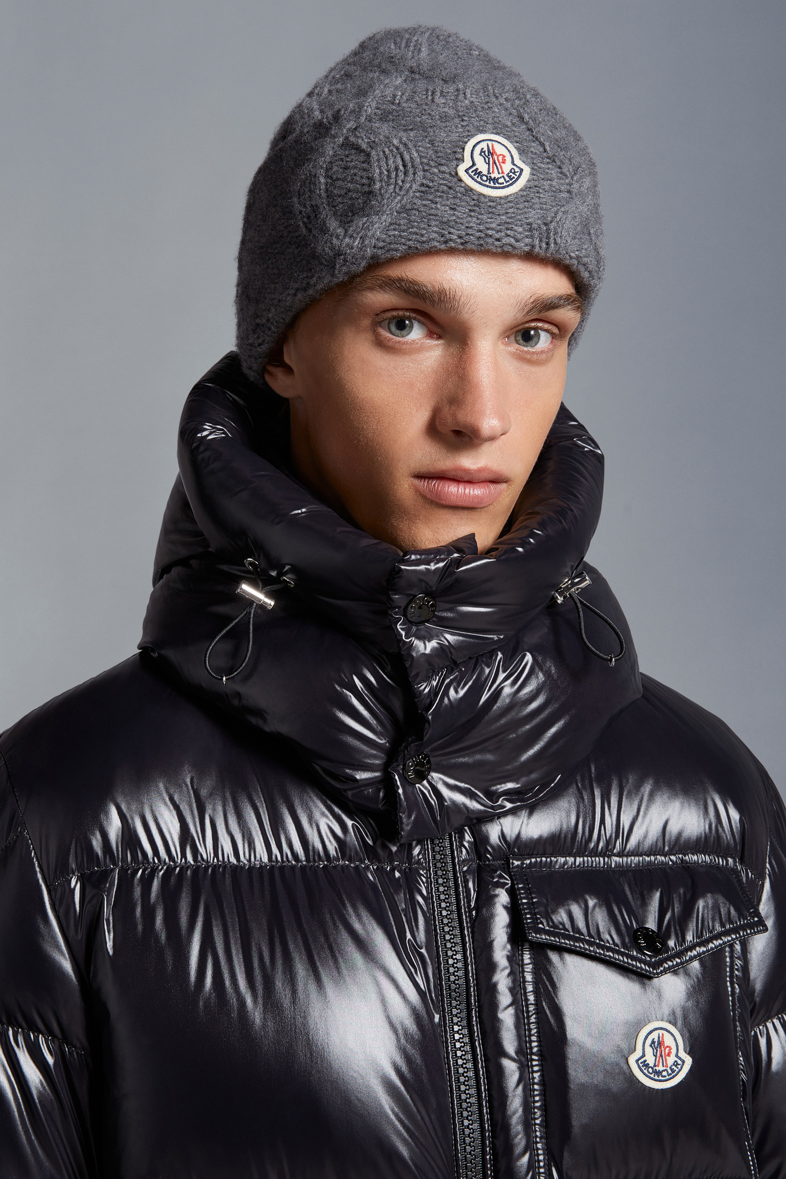 Bonnet en laine Gris Clair - Chapeaux & Bonnets Homme | Moncler FR