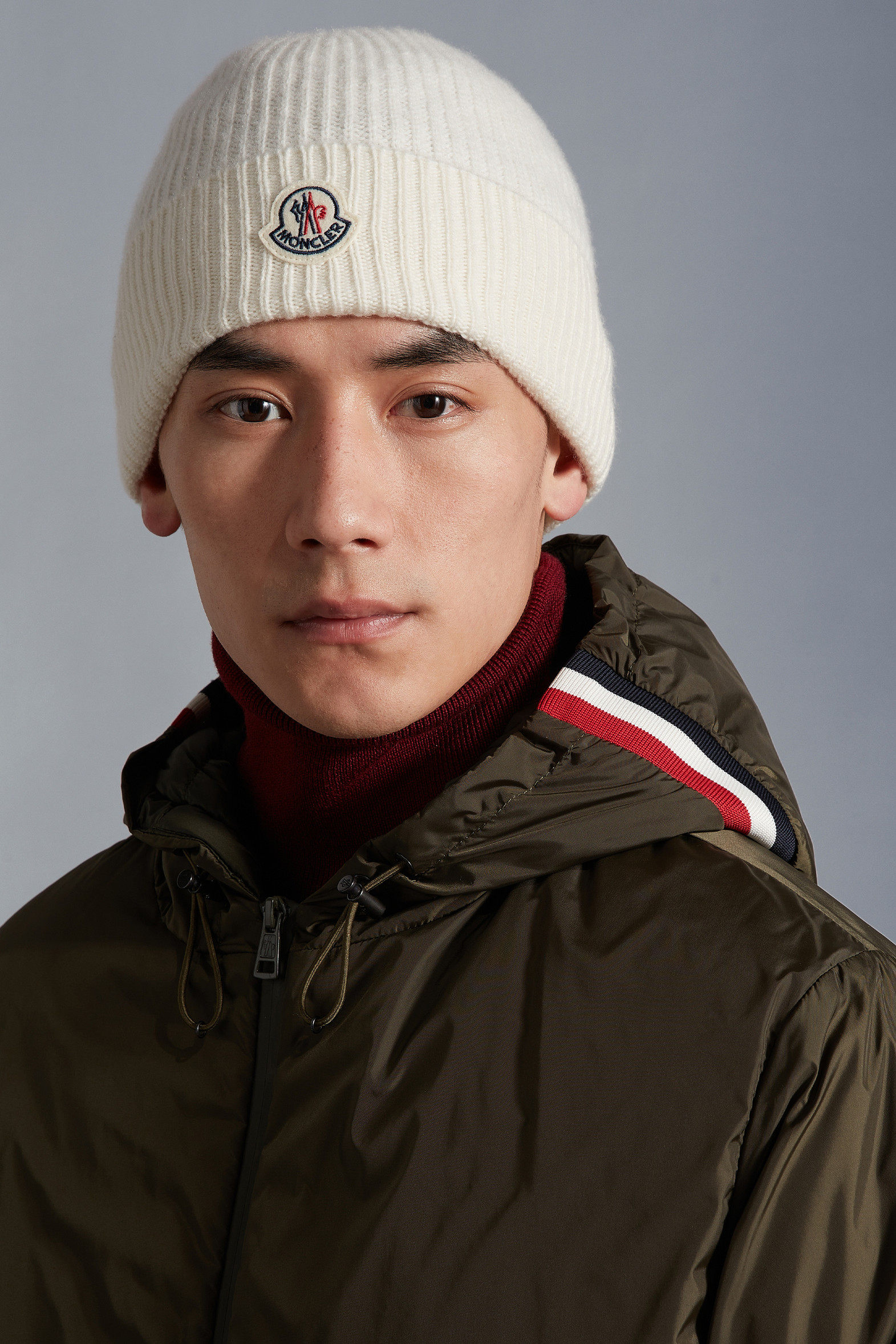 Off White Cashmere Blend Beanie Hats & Beanies for Men Moncler JP