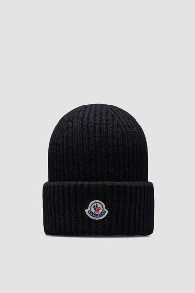 Black Wool & Cashmere Beanie - Hats & Beanies for Men | Moncler US