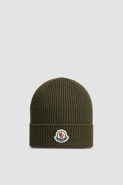 Olive Green Wool Beanie - Hats & Beanies for Men | Moncler GB