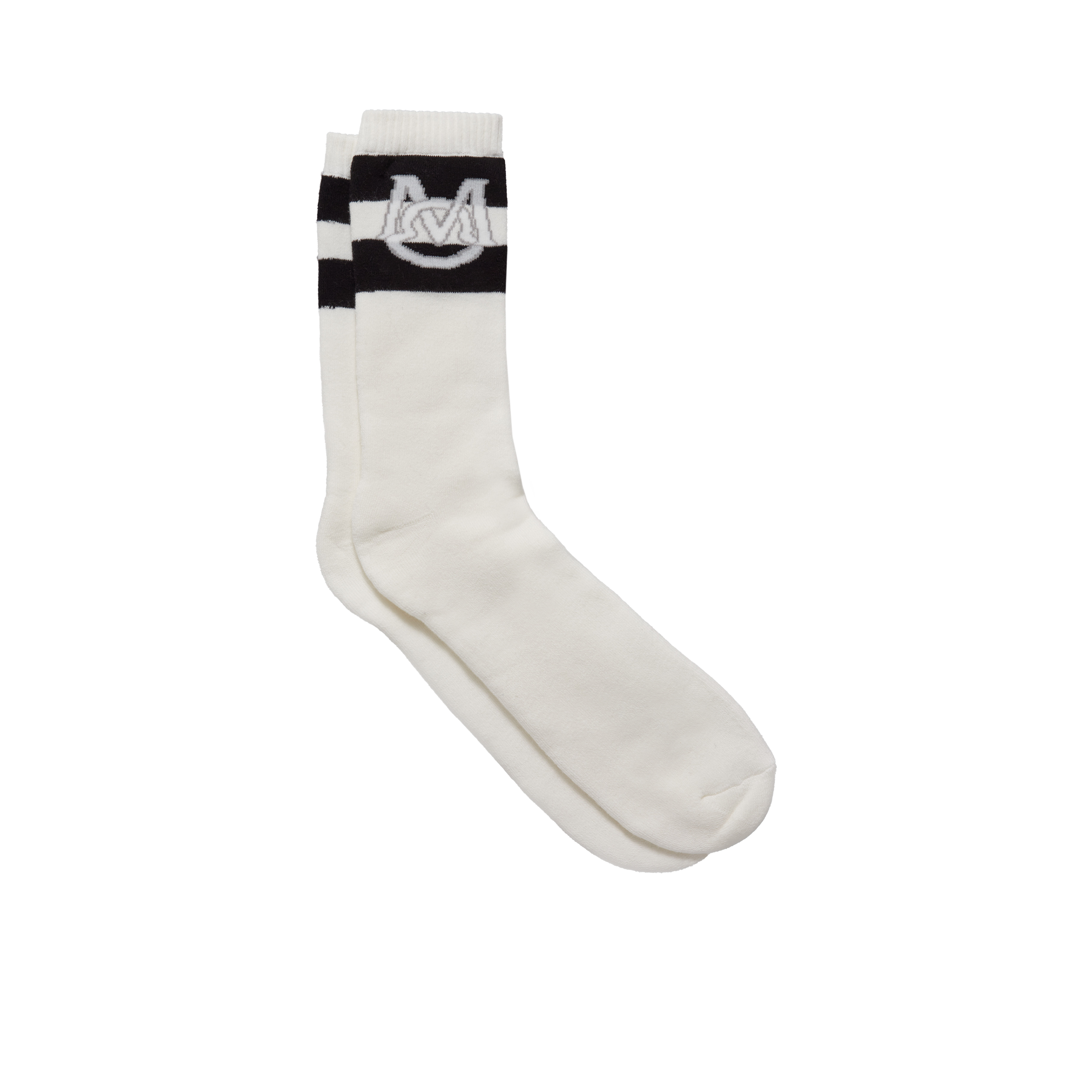 Moncler Collection Chaussettes À Monogramme In White