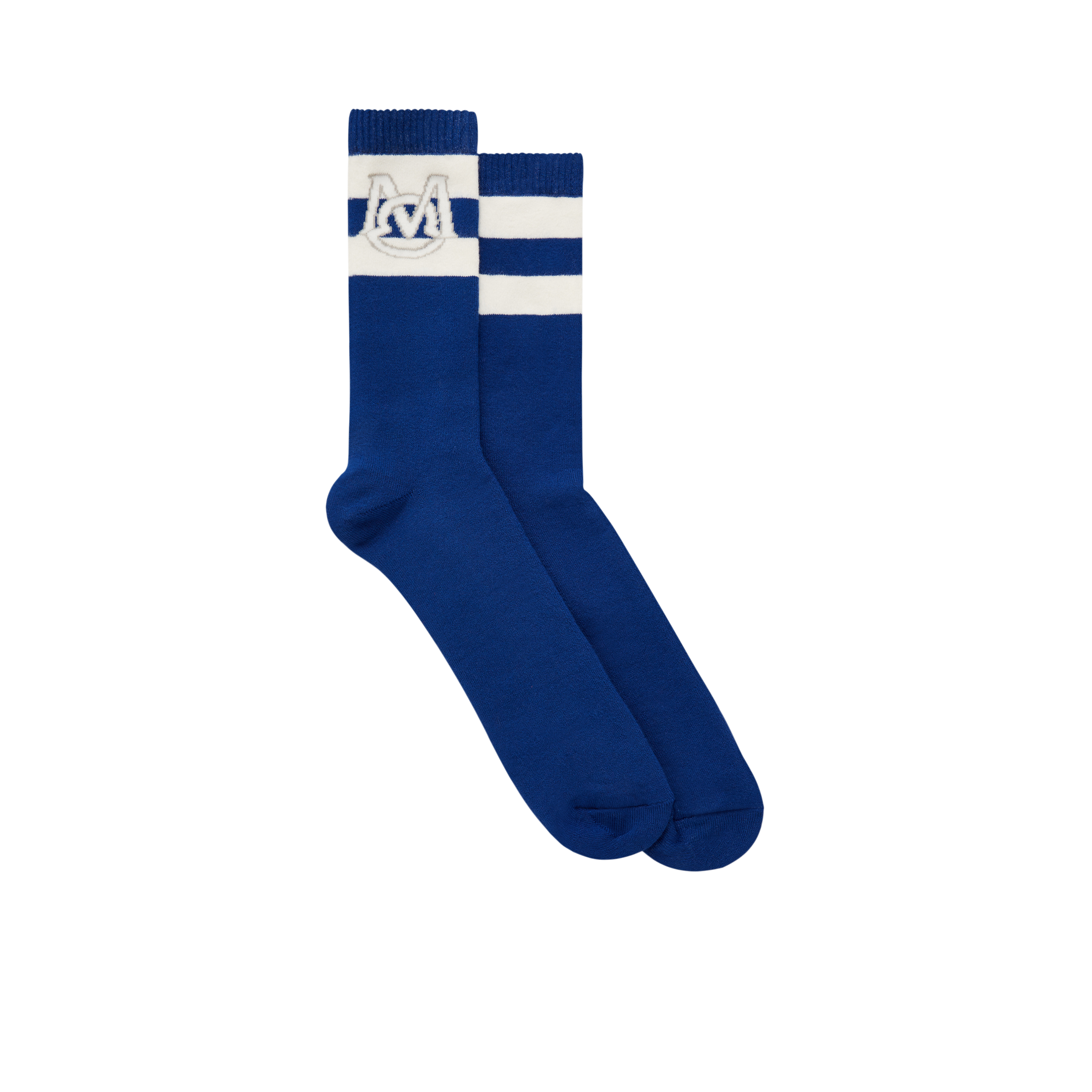 Moncler Collection Chaussettes À Monogramme In Blue