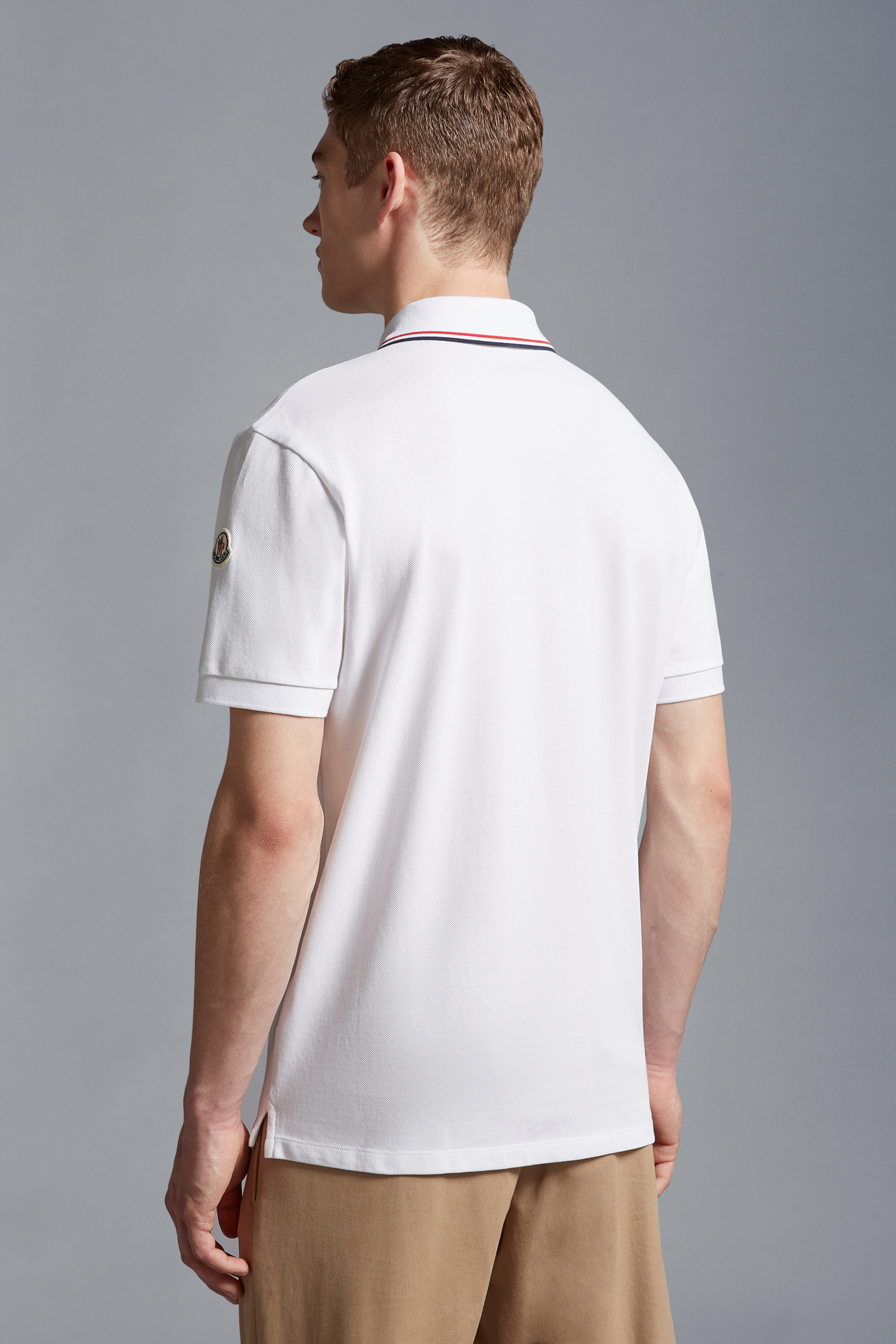 White cheap moncler polo