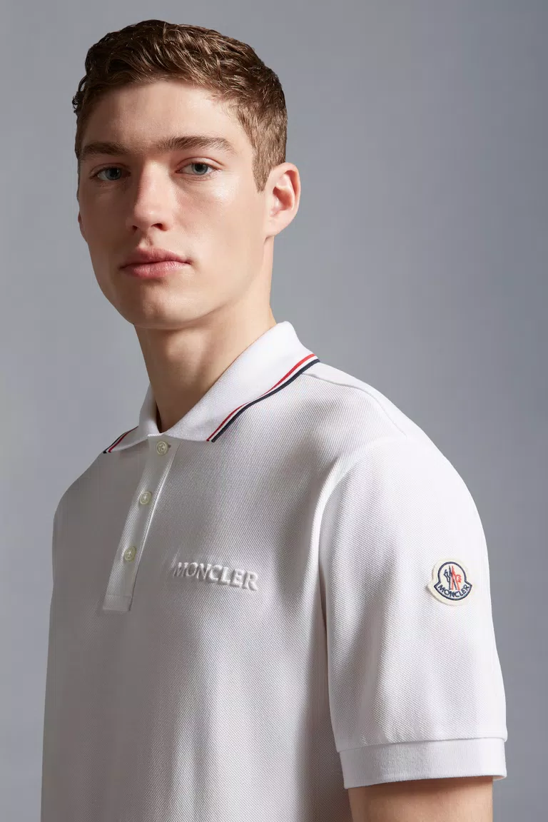 Optical White Logo Polo Shirt - Polos & T-shirts for Men | Moncler US
