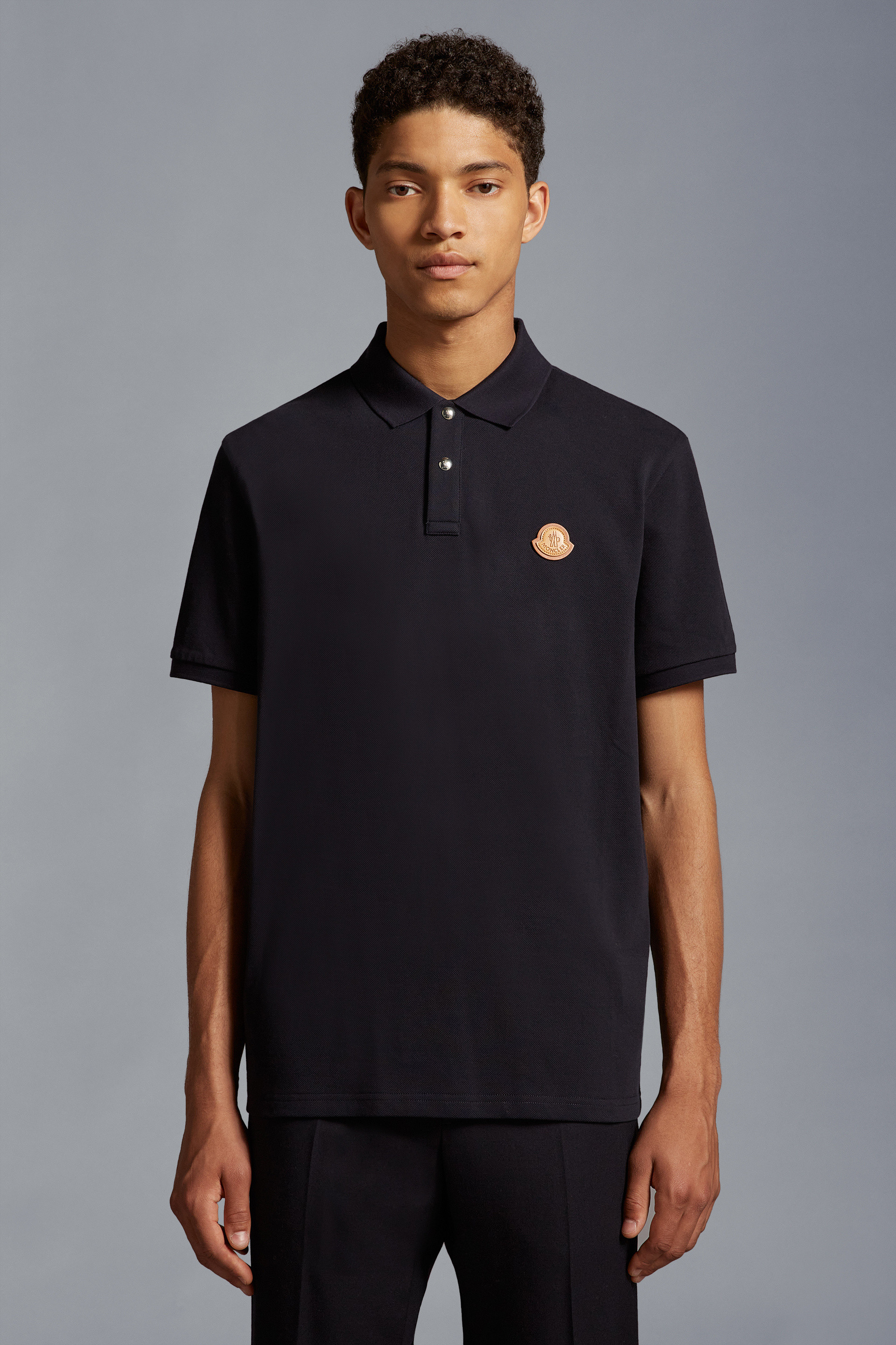 Navy Blue Logo Polo Shirt - Polos & T-shirts for Men | Moncler US